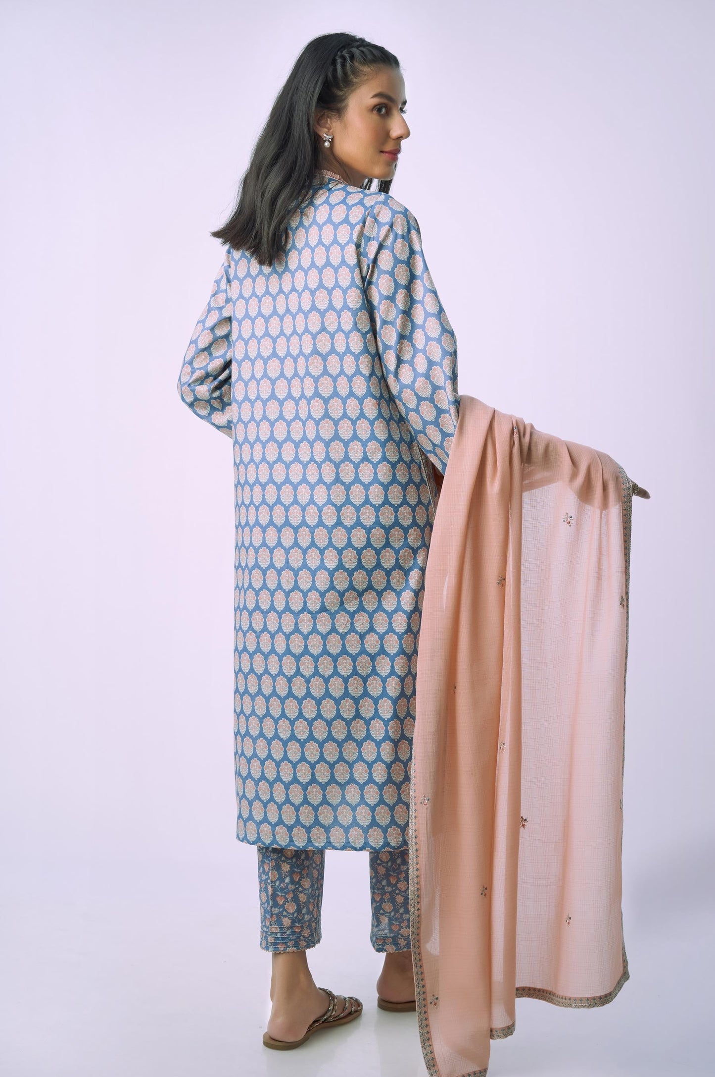 Unstitched 3 Piece Printed Lawn