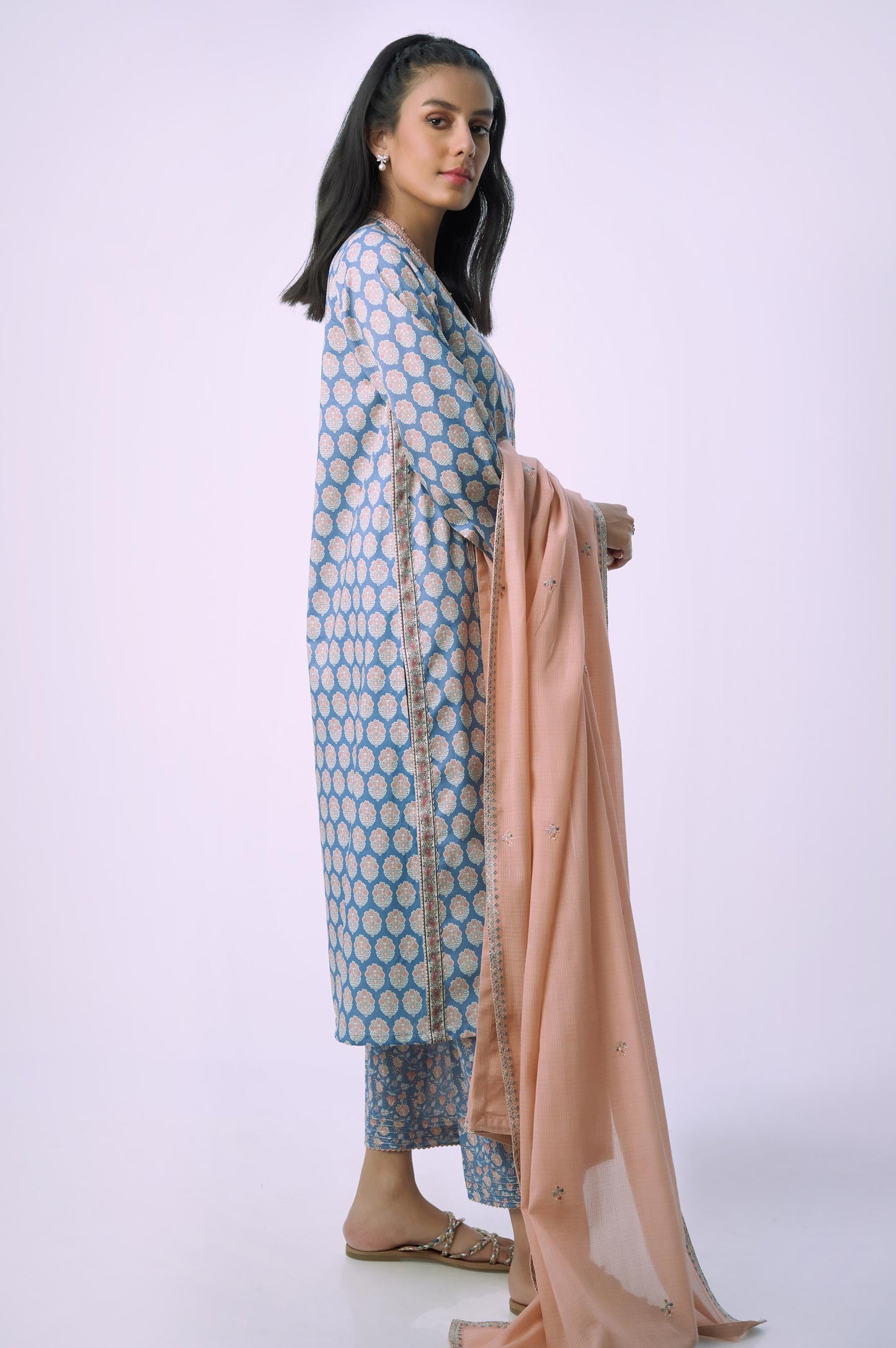 Unstitched 3 Piece Printed Lawn