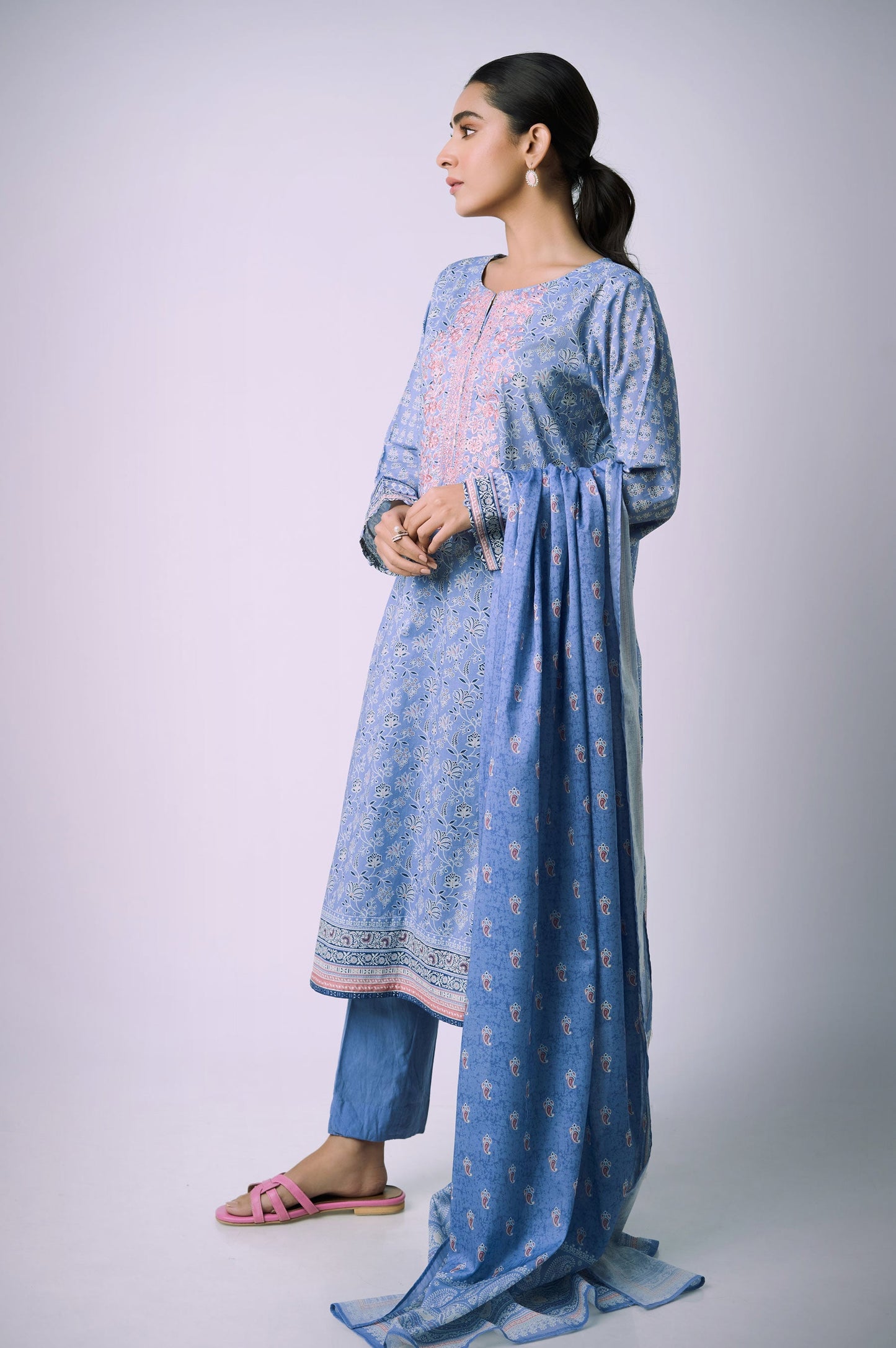 Stitched 3 Piece Printed Lawn