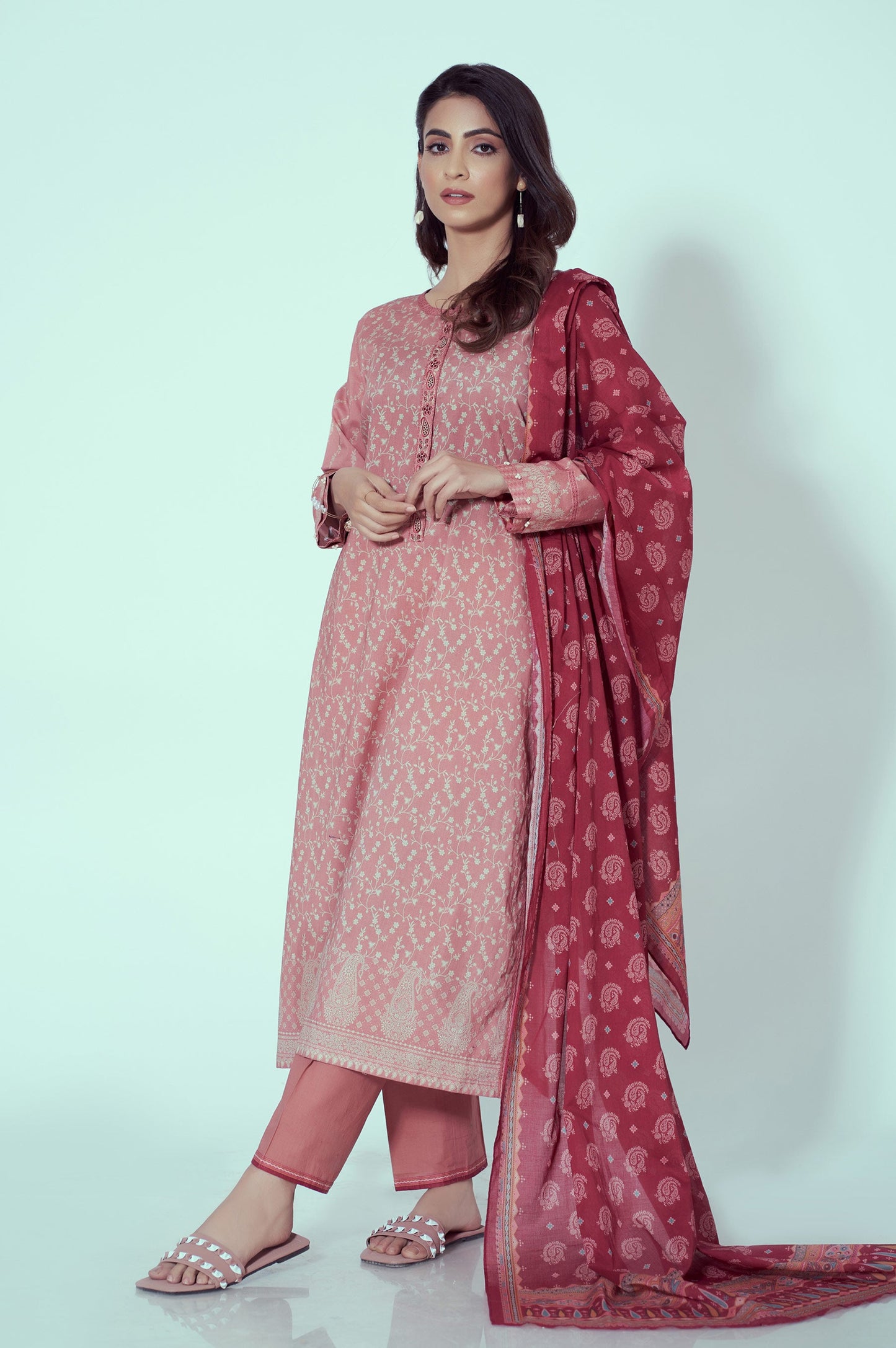 Stitched 3 Piece Embroidered Lawn Suit