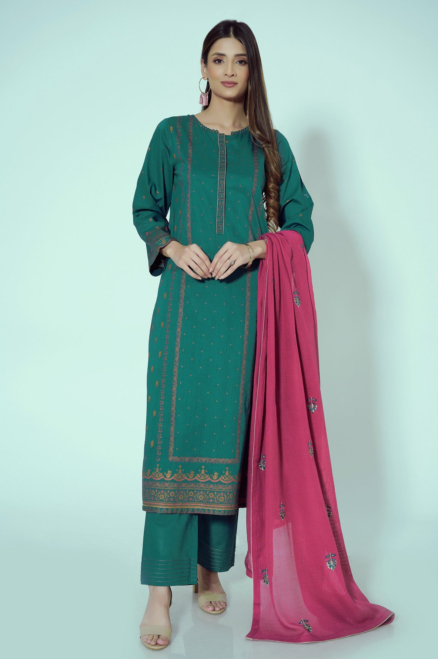 Unstitched 3 Piece Paste Printed Lawn Suit