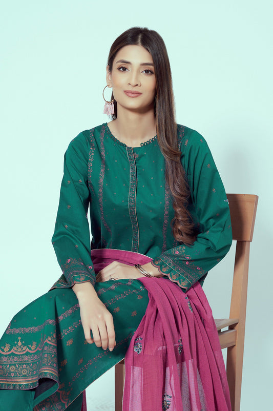 Unstitched 3 Piece Paste Printed Lawn Suit
