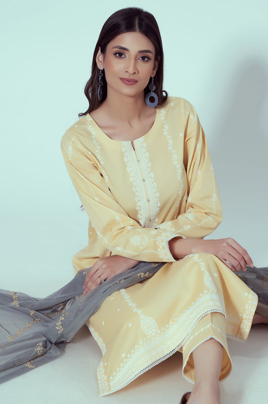 Unstitched 3 Piece Puff Printed Lawn Suit
