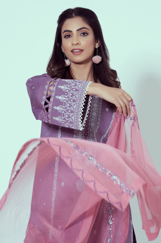 Unstitched 3 Piece Puff Printed Lawn Suit