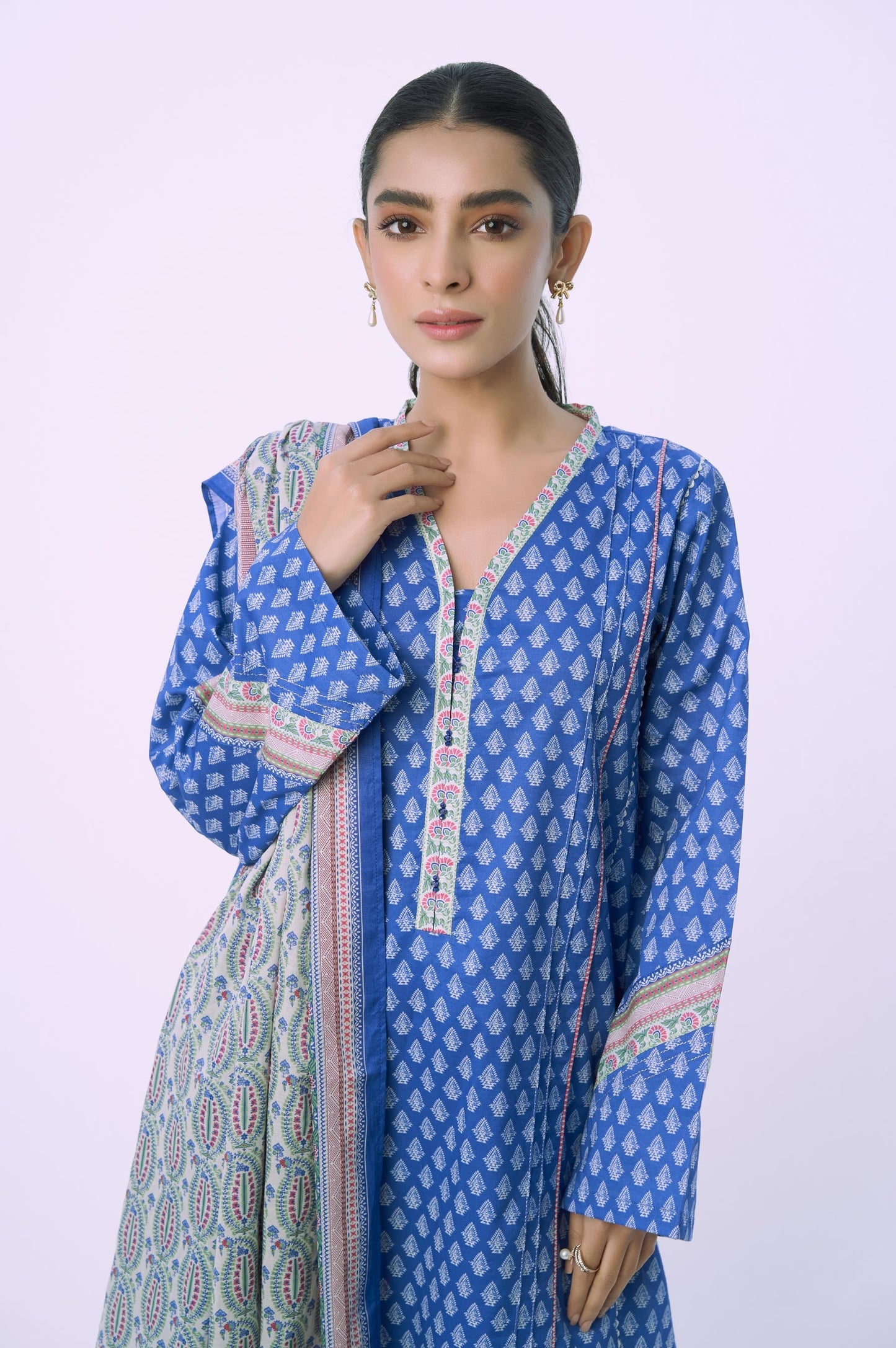 Unstitched 3 Piece Printed Lawn Suit