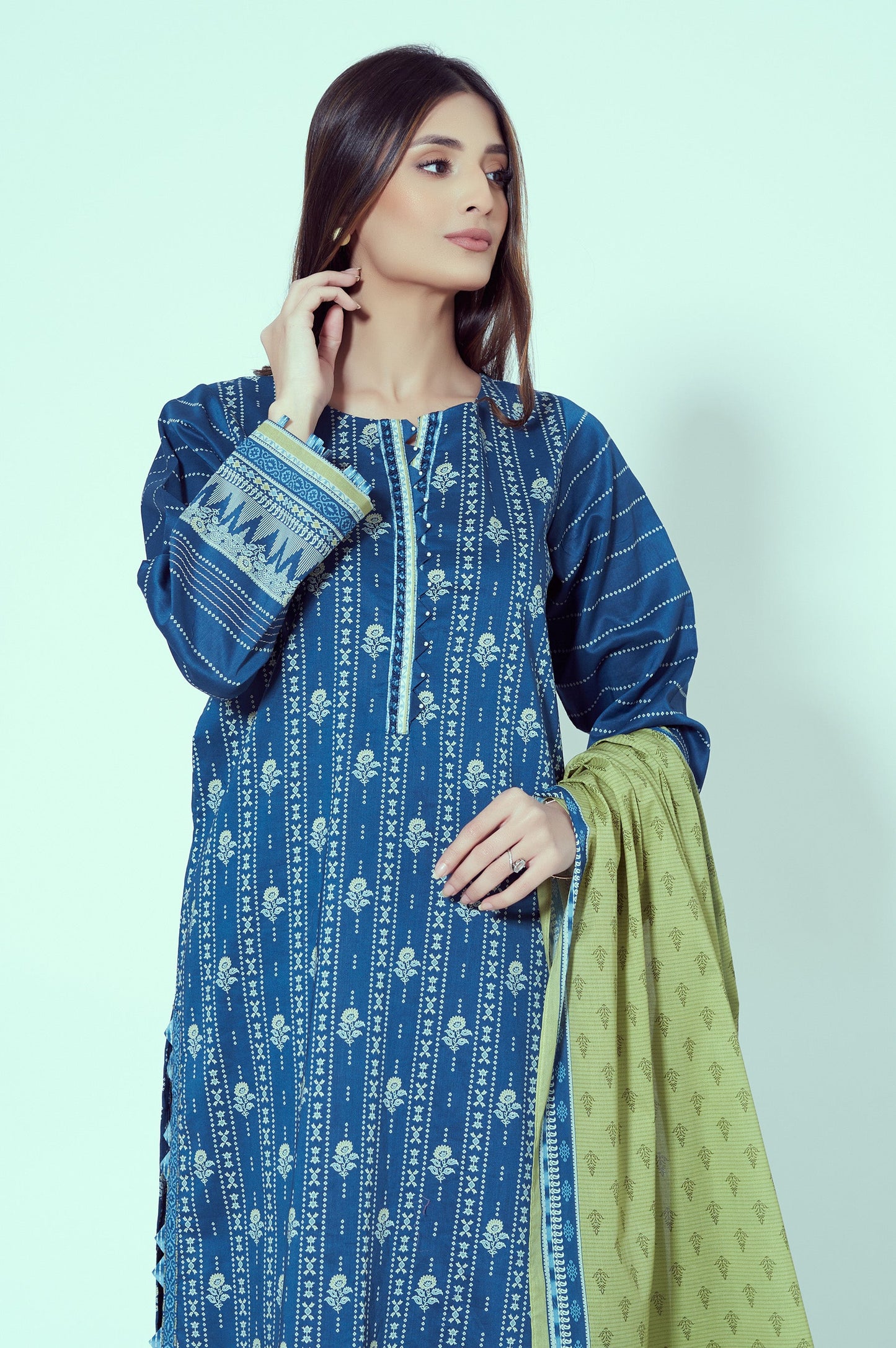 Unstitched 3 Piece Printed Lawn Suit