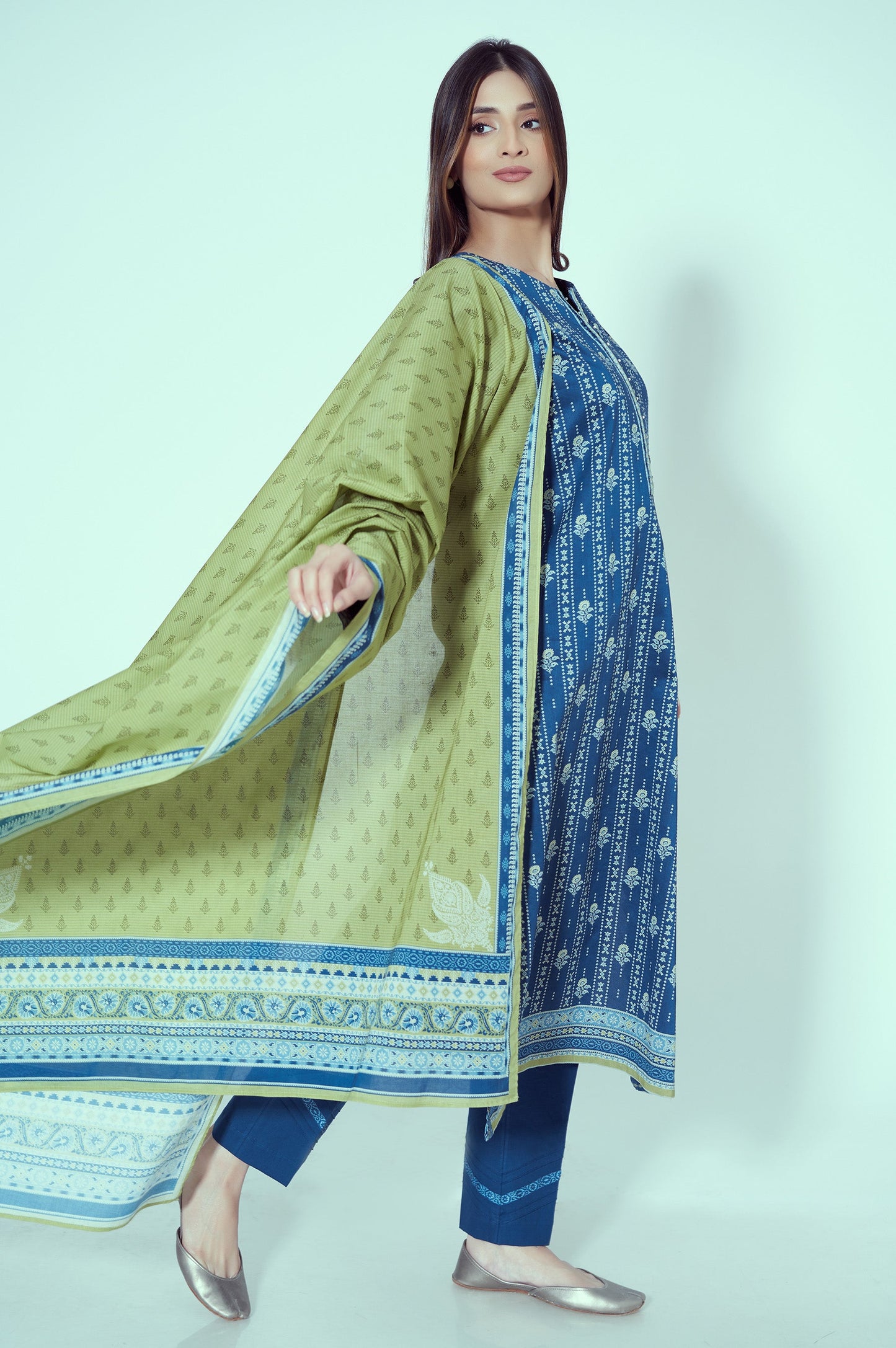 Unstitched 3 Piece Printed Lawn Suit