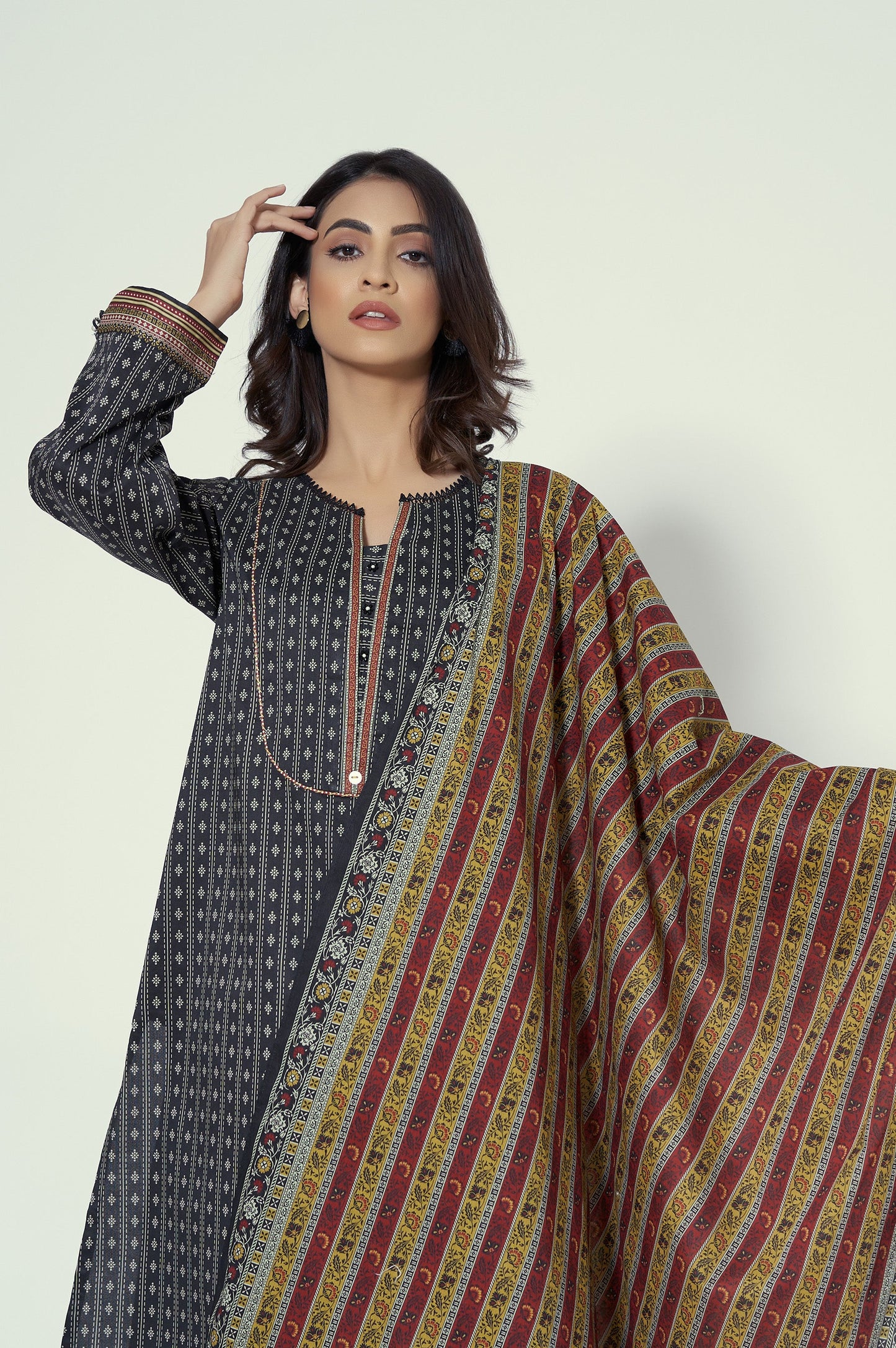 Unstitched 3 Piece Printed Lawn Suit