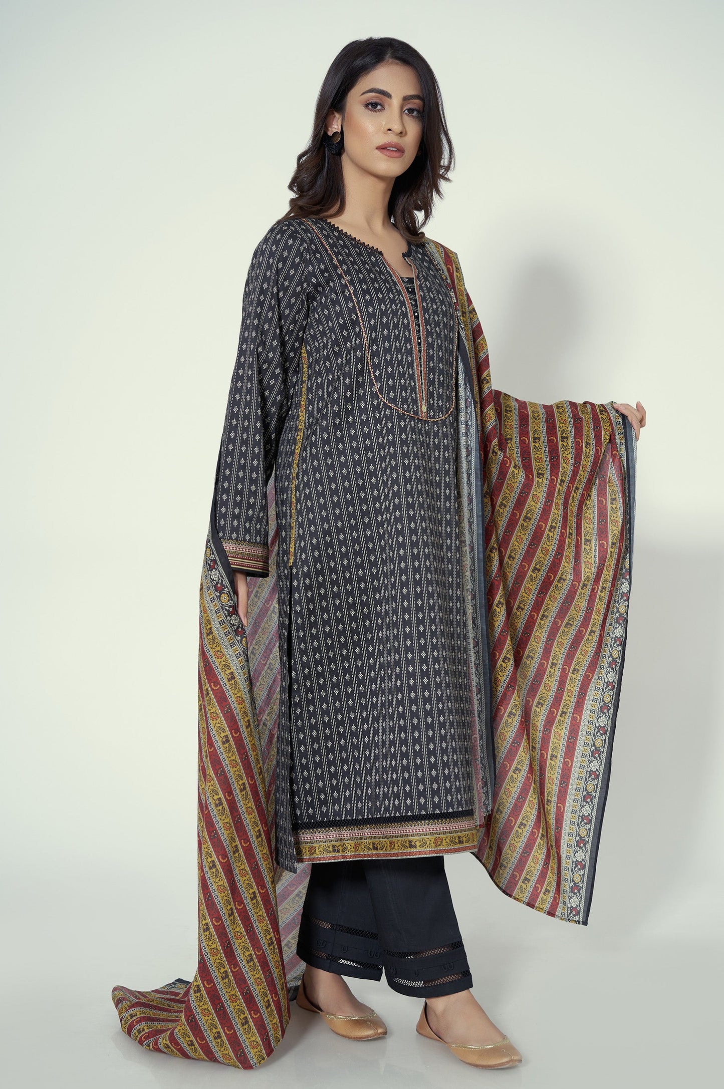 Unstitched 3 Piece Printed Lawn Suit