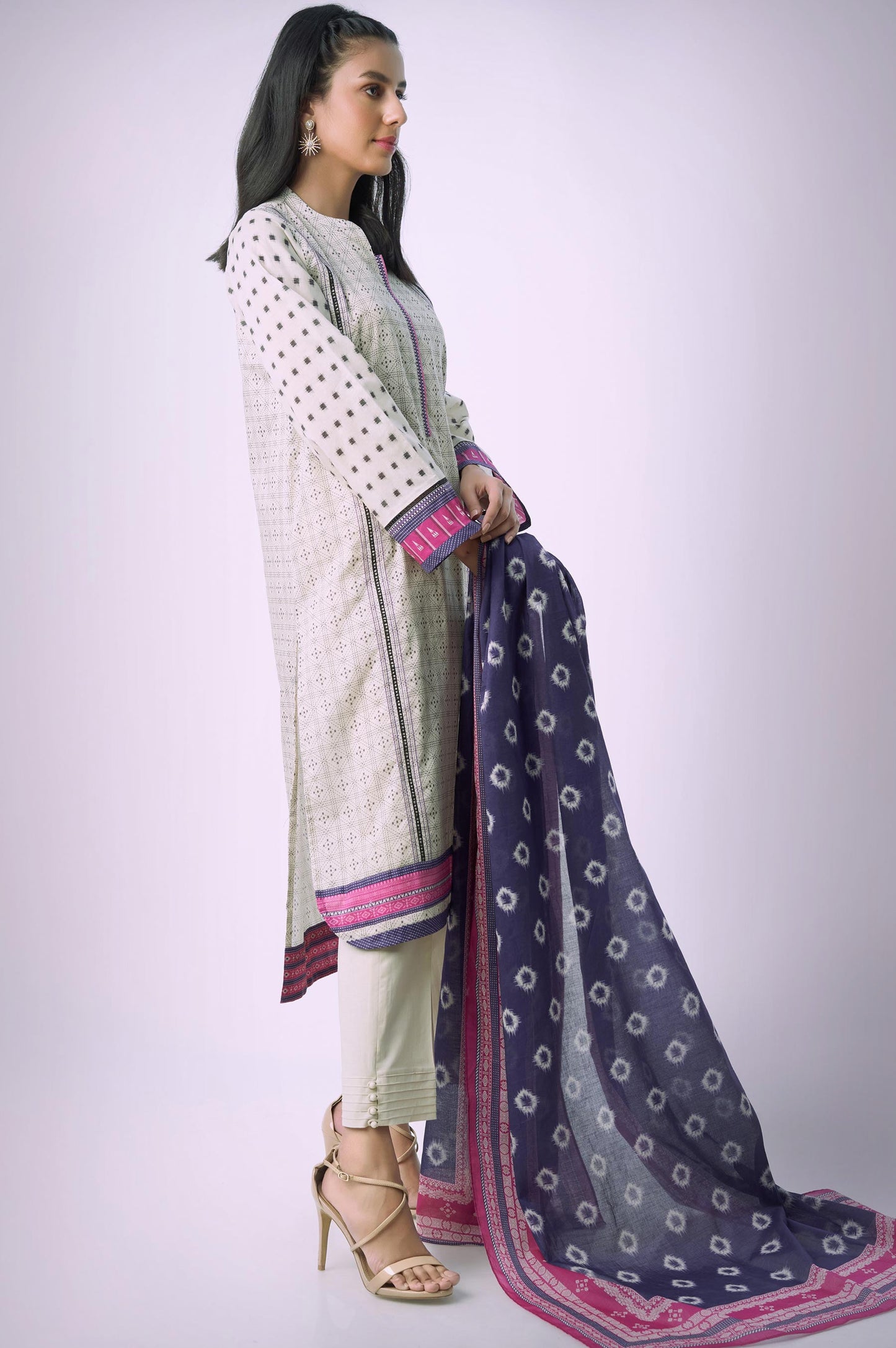 Unstitched 3 Piece Printed Lawn Suit