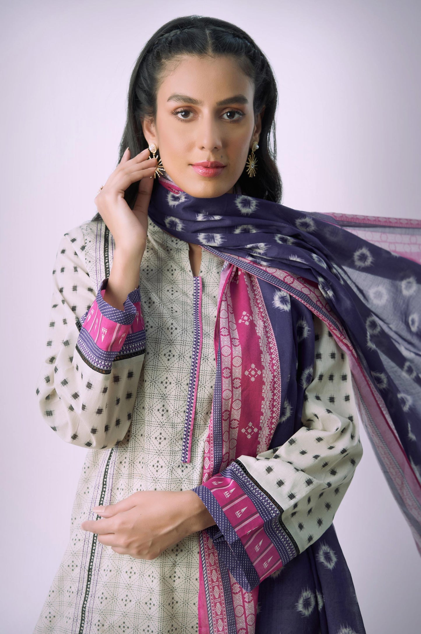 Unstitched 3 Piece Printed Lawn Suit