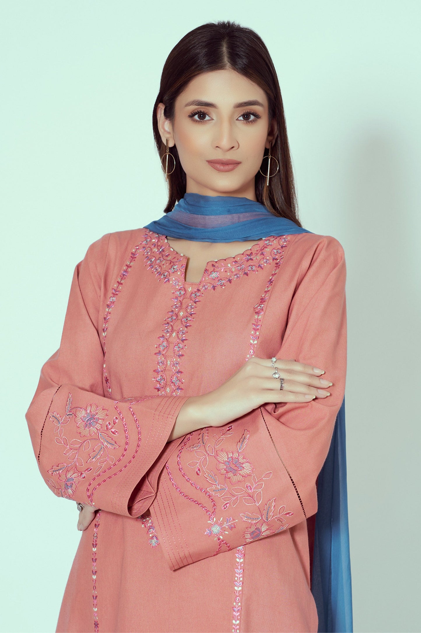 Unstitched 3 Piece Embroidered Cambric Suit