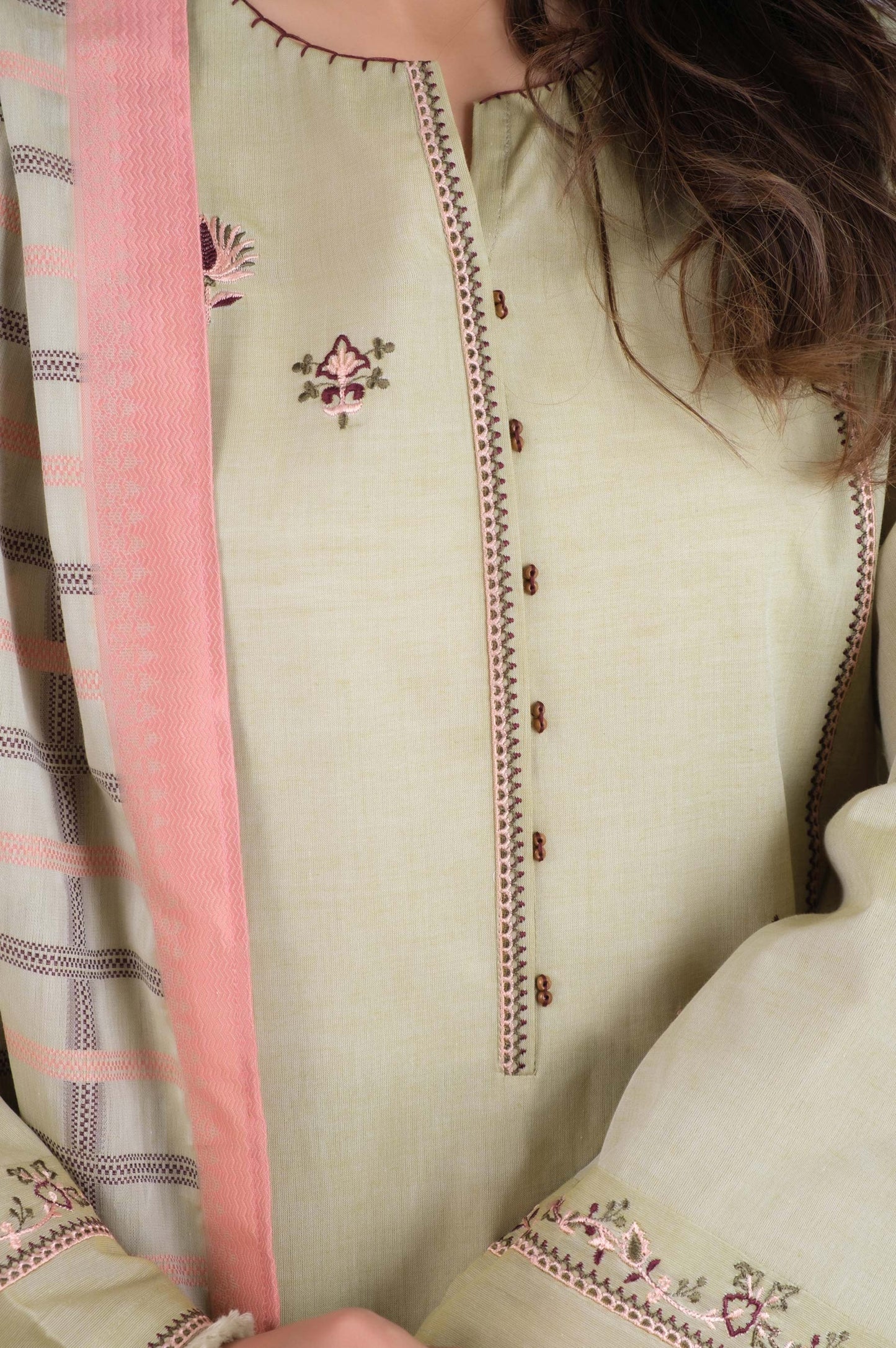 Unstitched 3 Piece Embroidered  Yarn Dyed Jacquard Suit