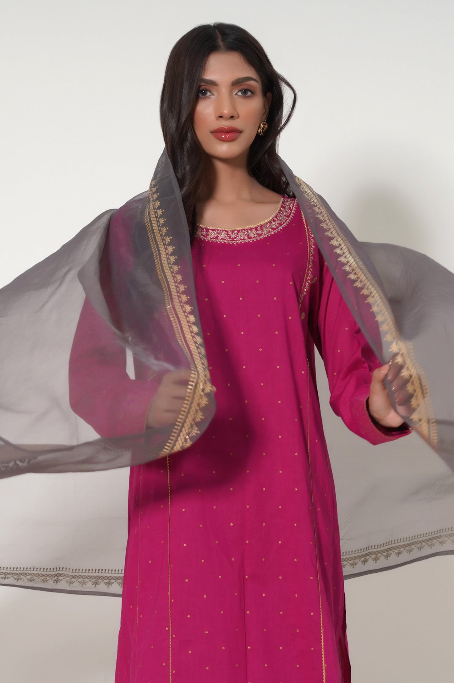 Unstitched 3 Piece Embroidered Lawn Suit