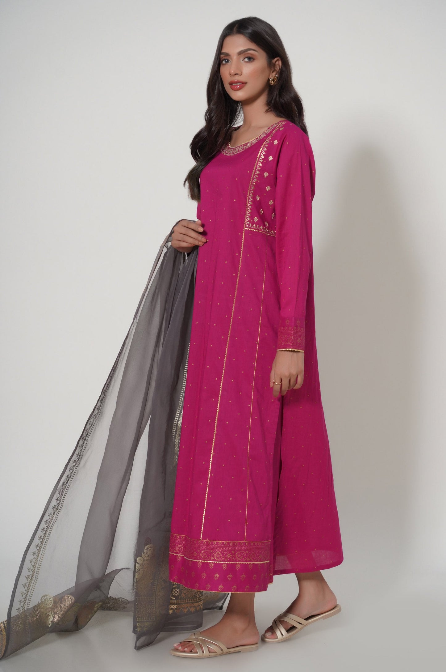 Stitched 3 Piece Printed Suit