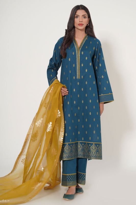 Unstitched 3 Piece Paste Printed Lawn Suit