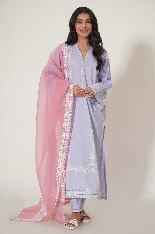 Unstitched 3 Piece Puff Printed Lawn Suit