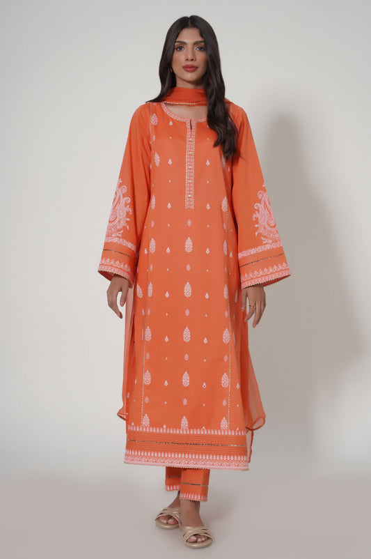 Unstitched 3 Piece Puff Printed Lawn Suit