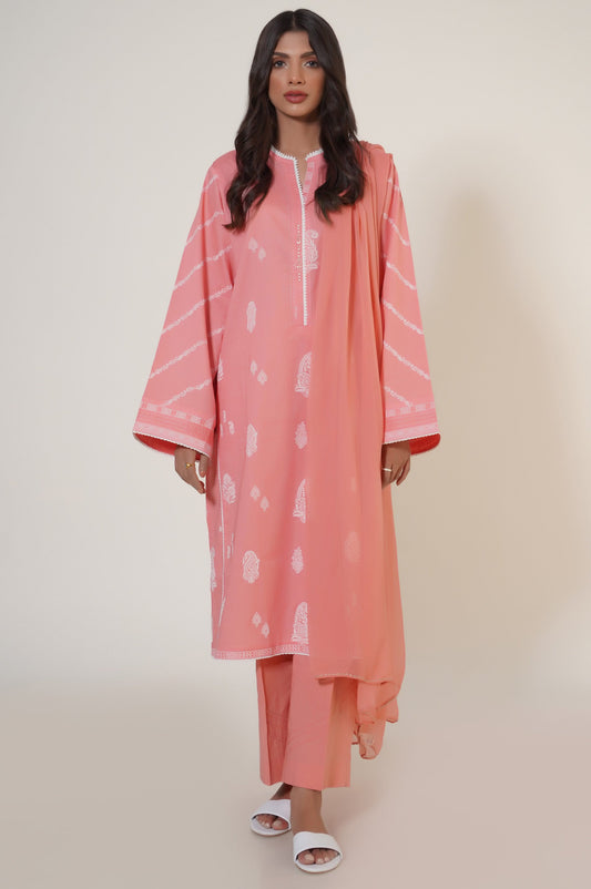 Unstitched 3 Piece Puff Printed Lawn Suit