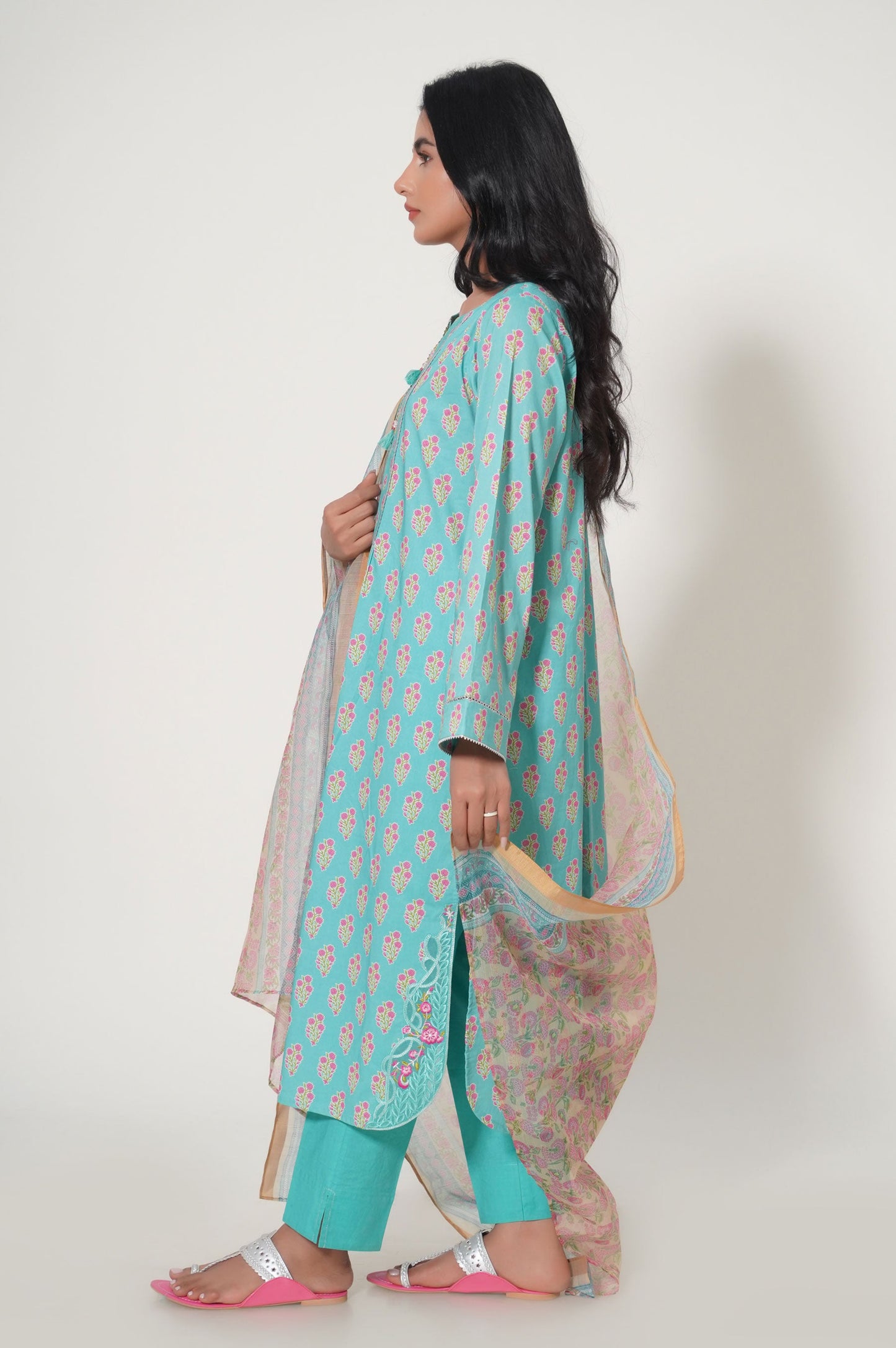 Unstitched 3 Piece Printed Lawn Suit