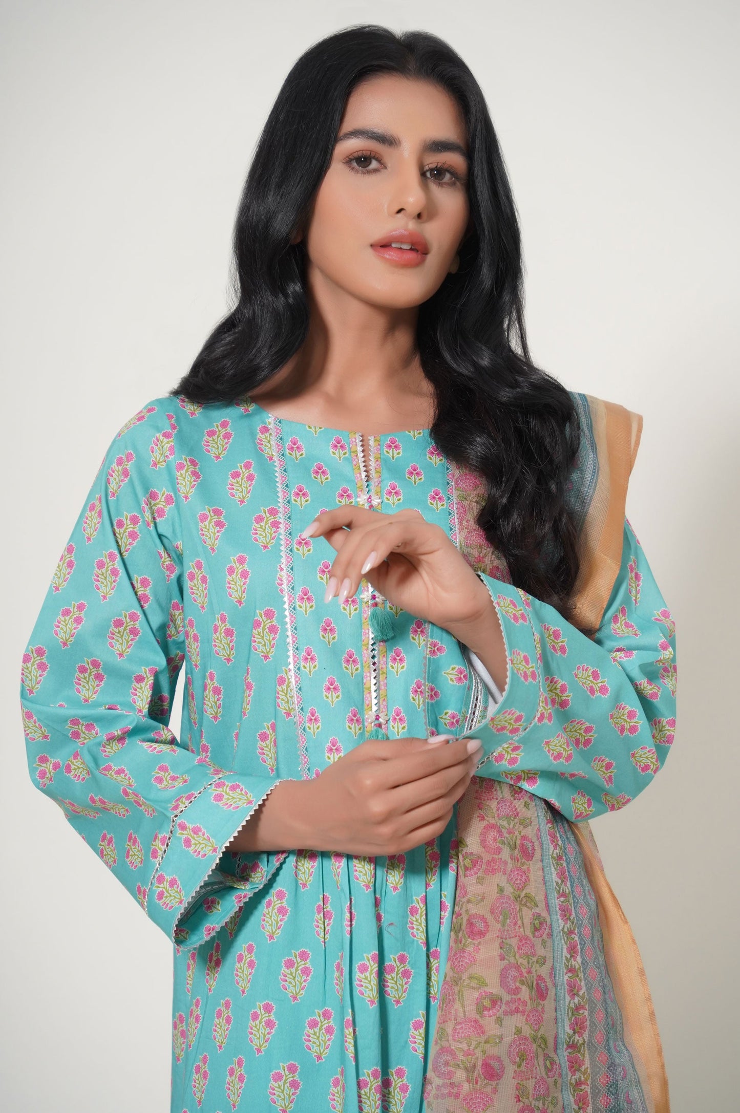 Unstitched 3 Piece Printed Lawn Suit