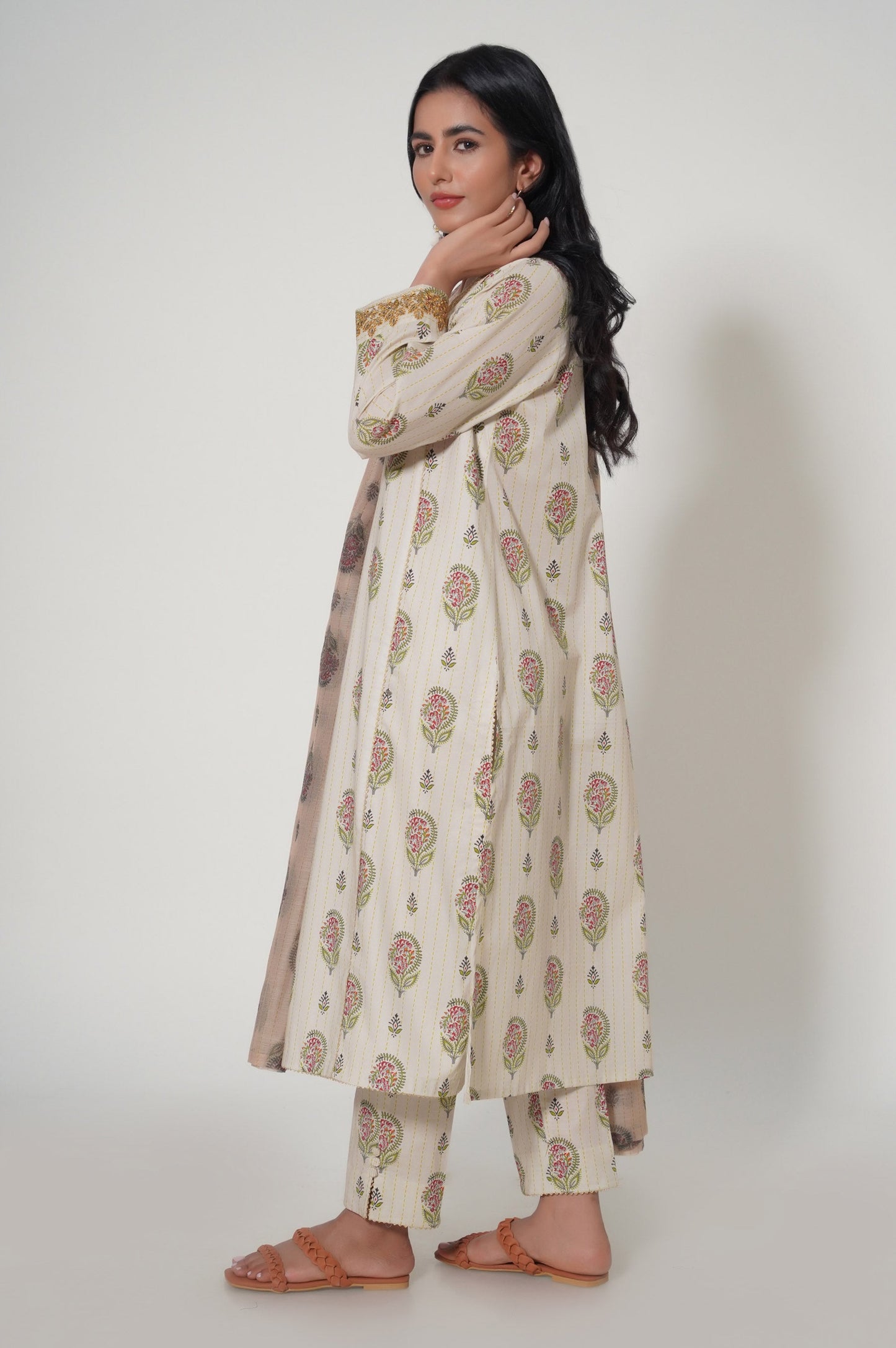 Unstitched 3 Piece Printed Lawn Suit