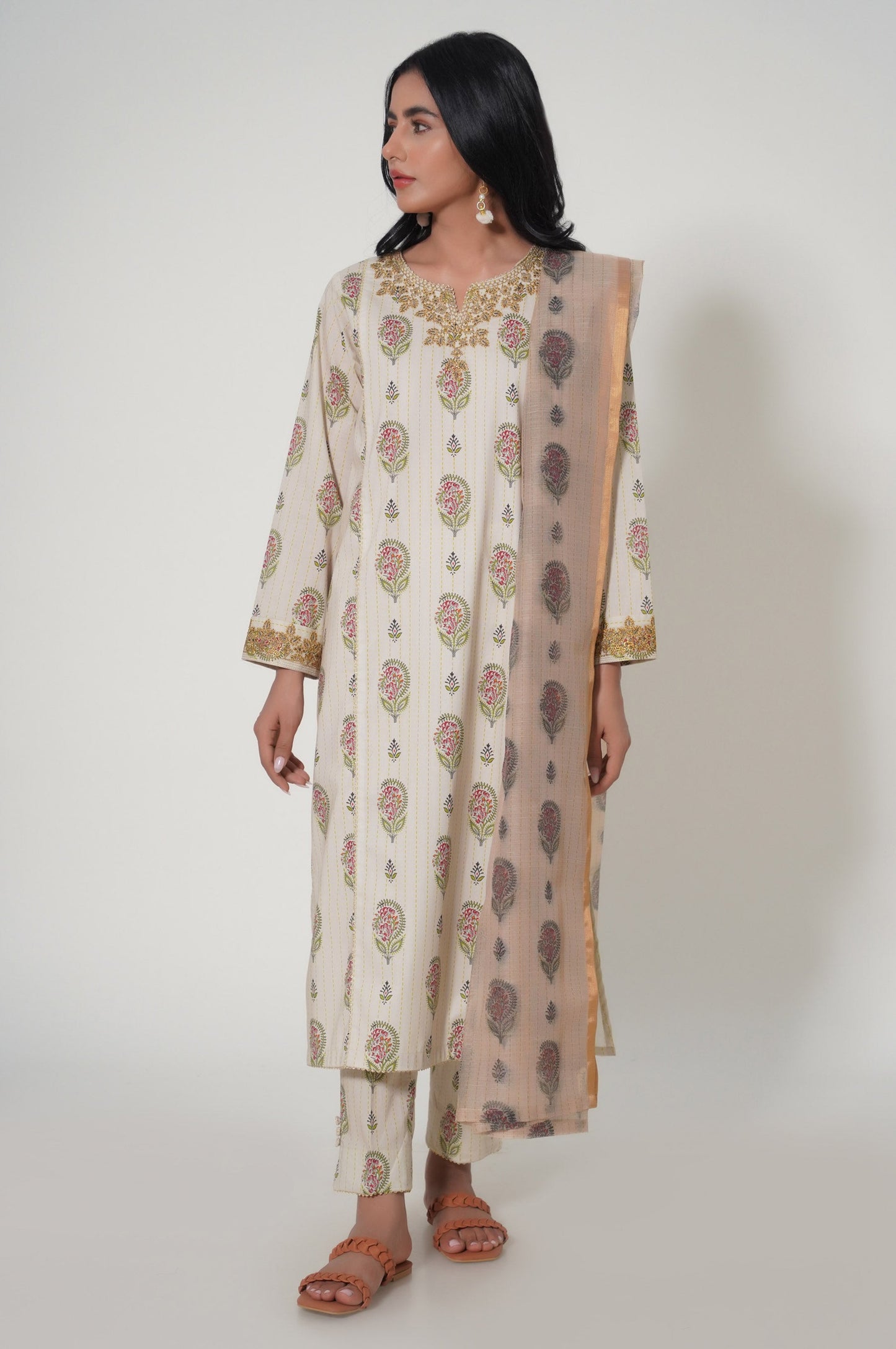 Unstitched 3 Piece Printed Lawn Suit