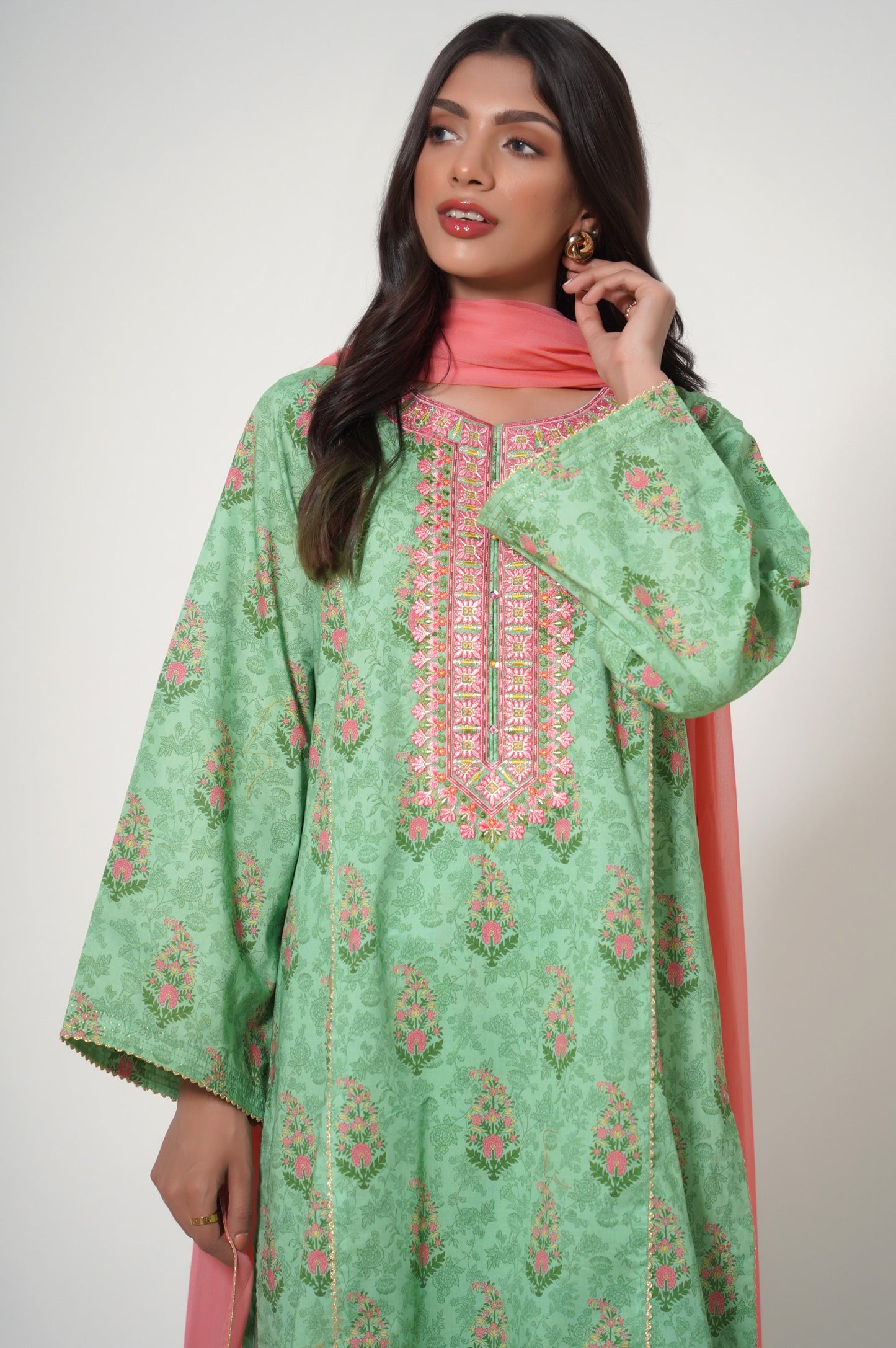 Unstitched 3 Piece Printed Lawn Suit