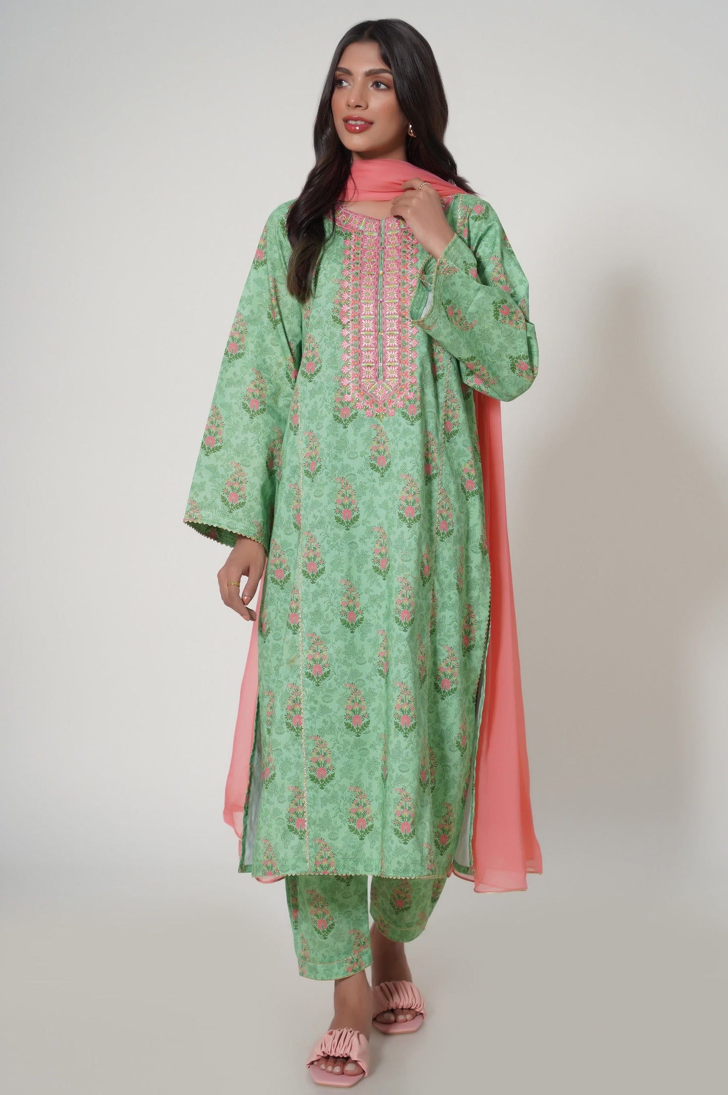 Unstitched 3 Piece Printed Lawn Suit