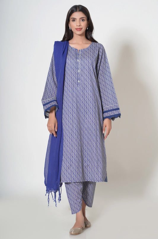 Unstitched 3 Piece Printed Cambric Suit