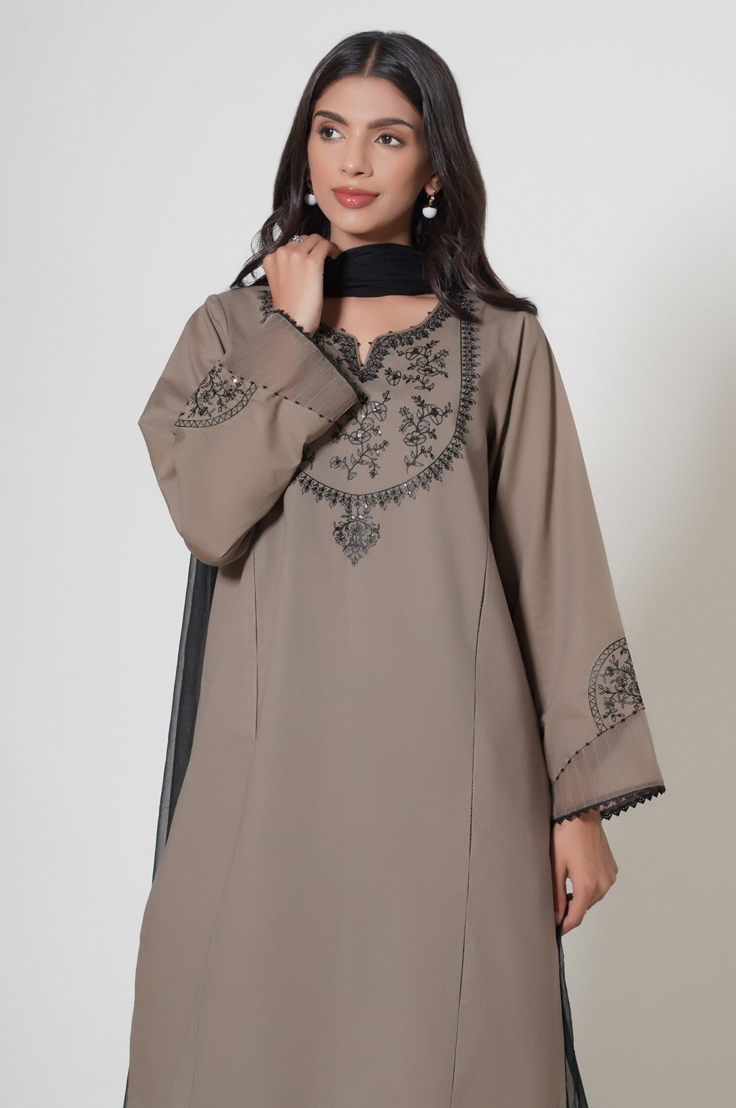 Stitched 3 Piece Embroidered Cambric Suit