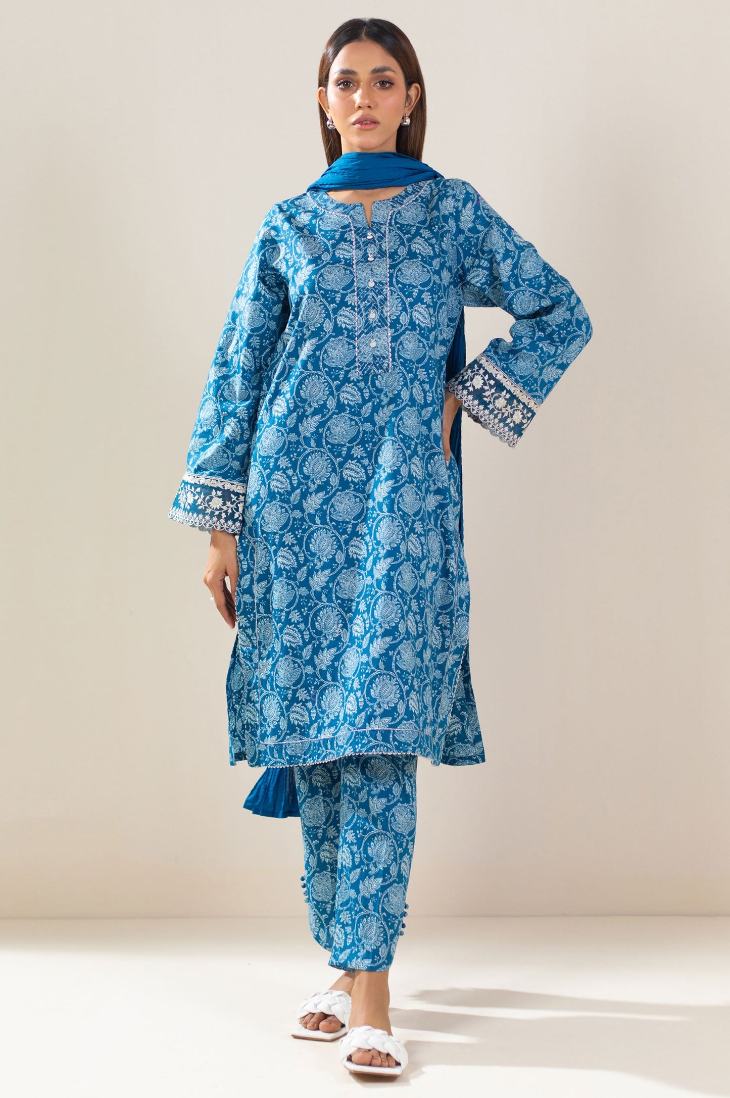 Stitched 3 Piece Printed Lawn Suit