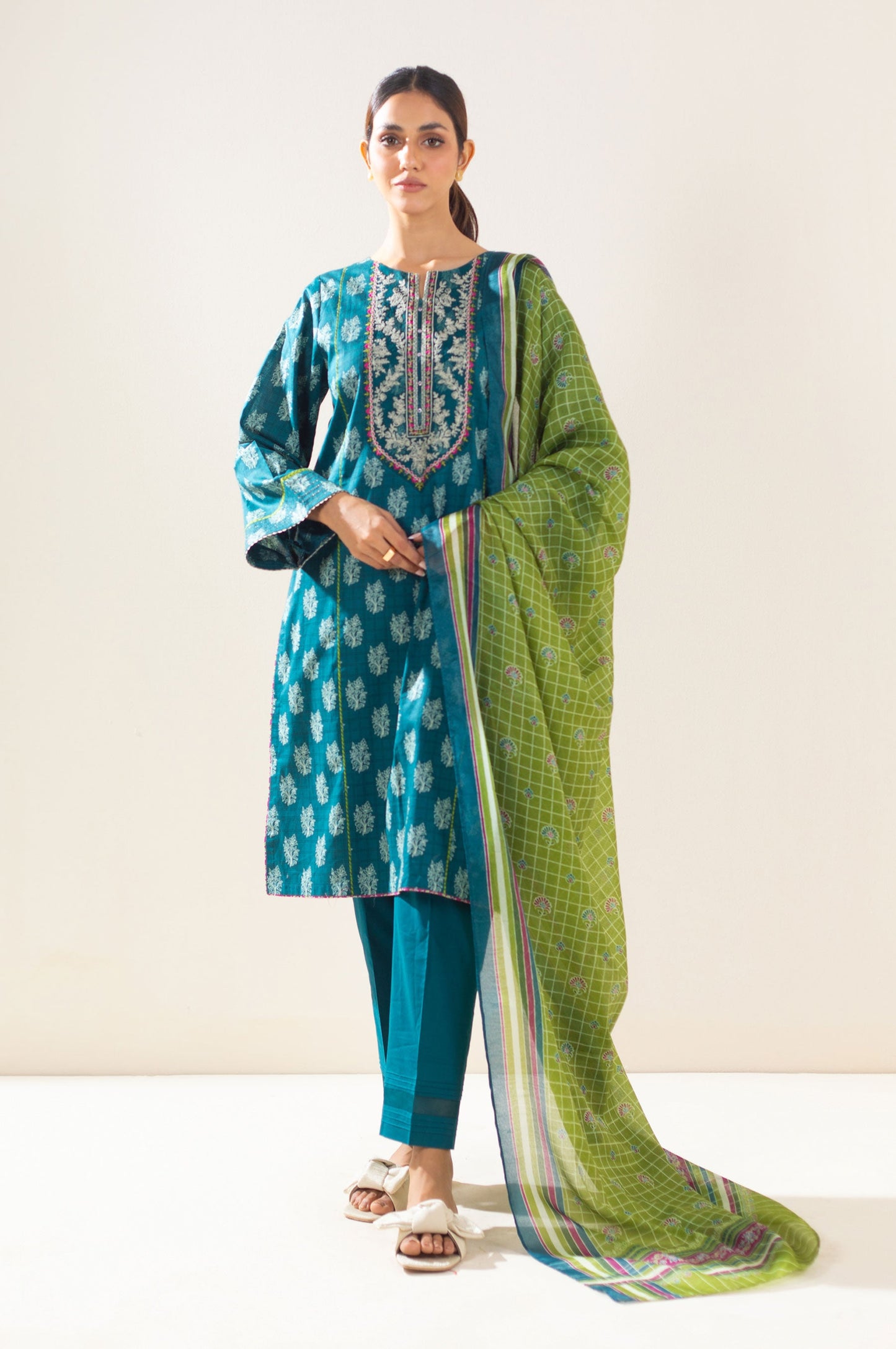 Stitched 3 Piece Printed Lawn Suit