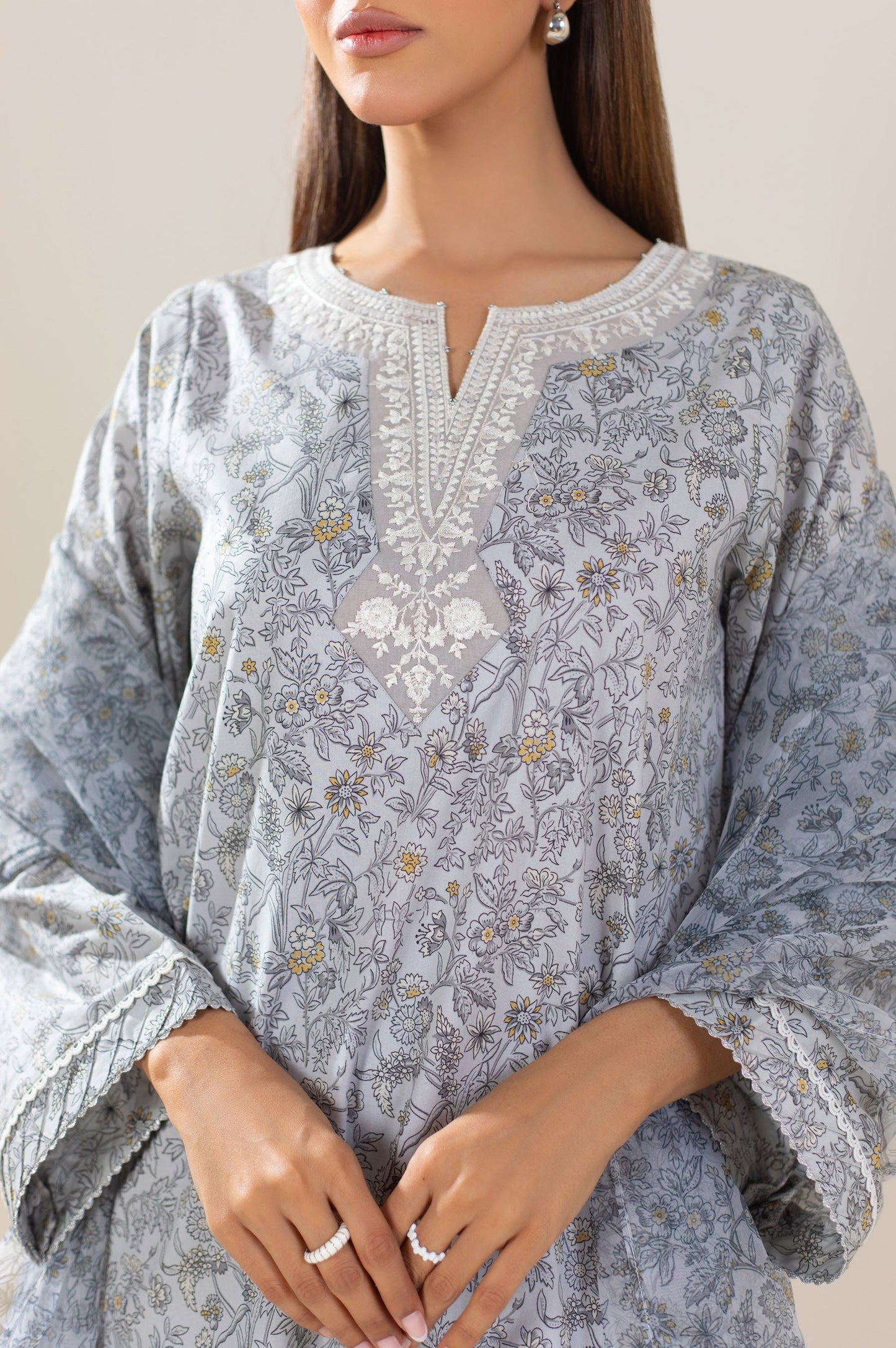 Stitched 3 Piece Printed Lawn Suit