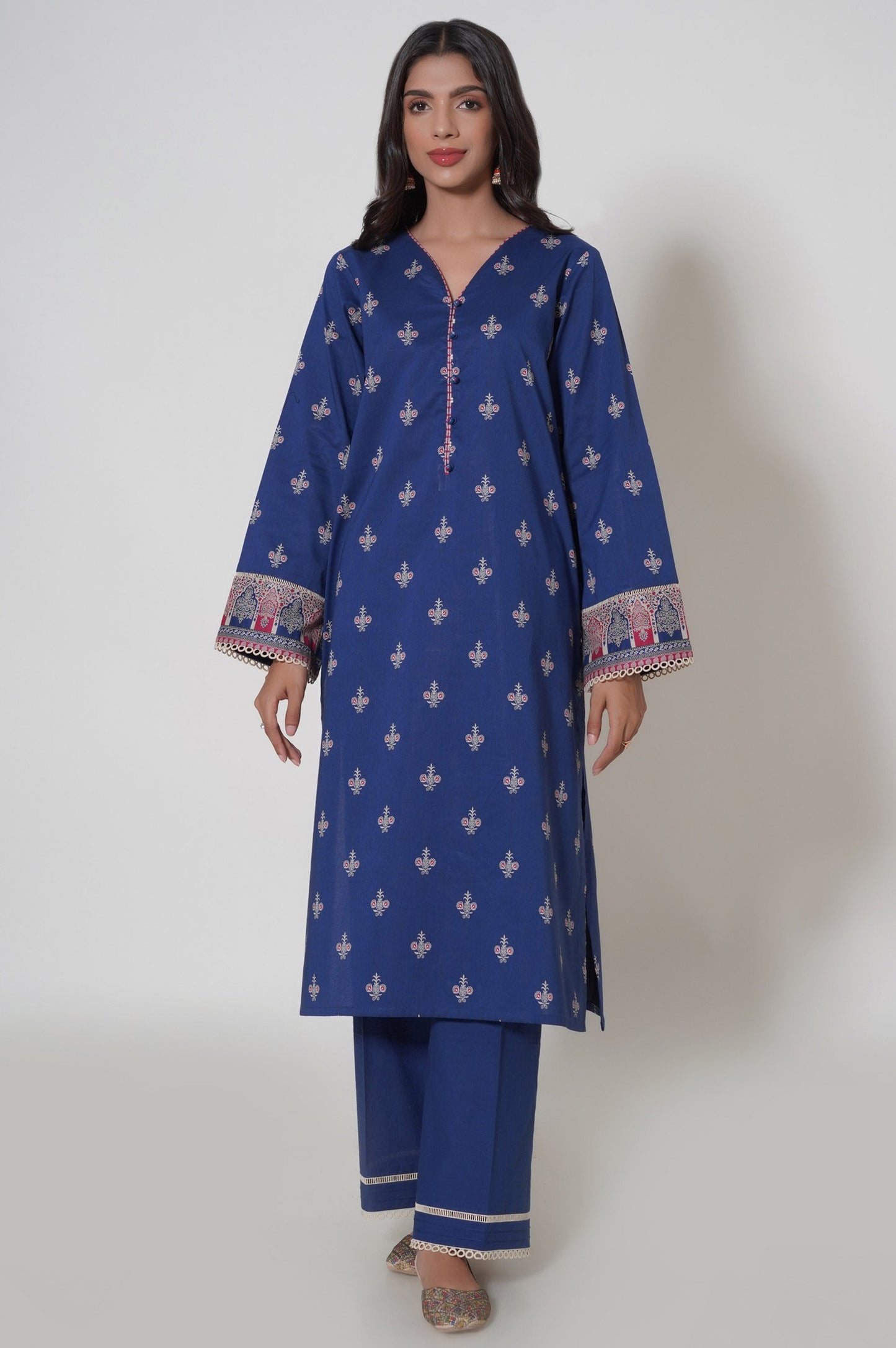 Unstitched 3 Piece Printed Cambric Suit