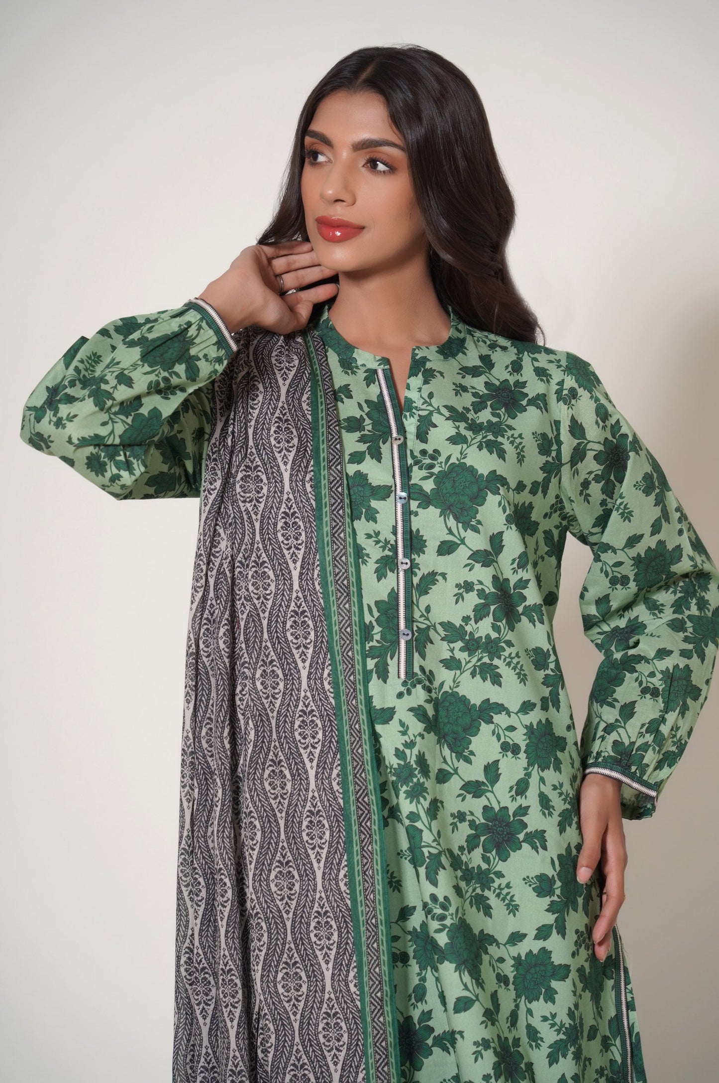 Unstitched 3 Piece Printed Lawn Suit