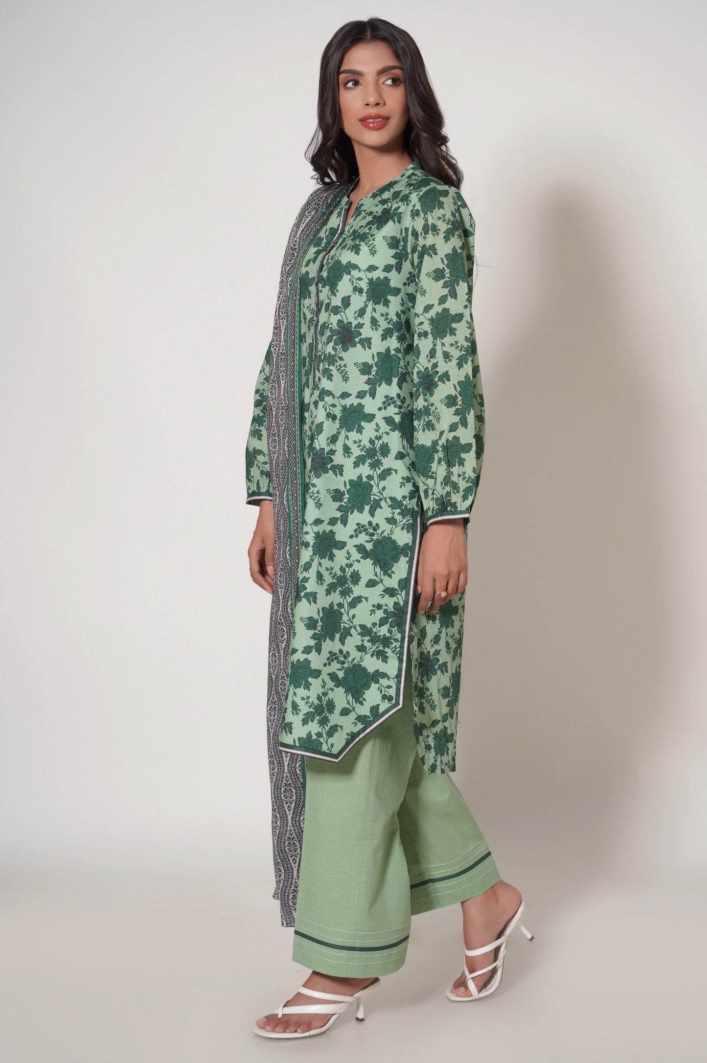 Unstitched 3 Piece Printed Lawn Suit