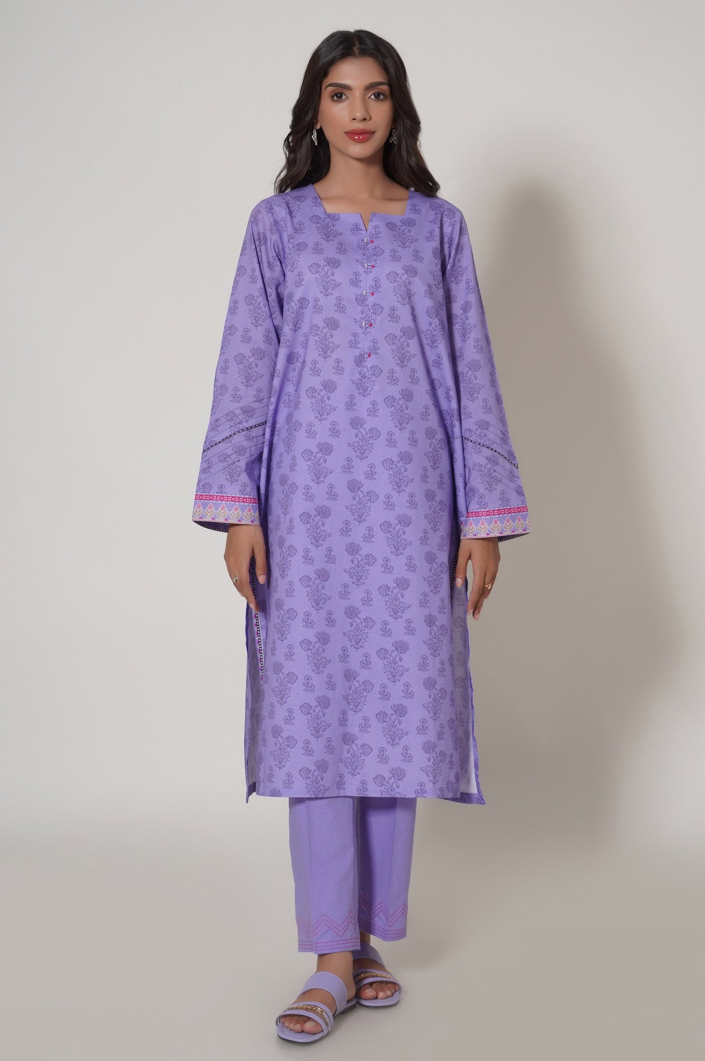 Unstitched 3 Piece Printed Cambric Suit
