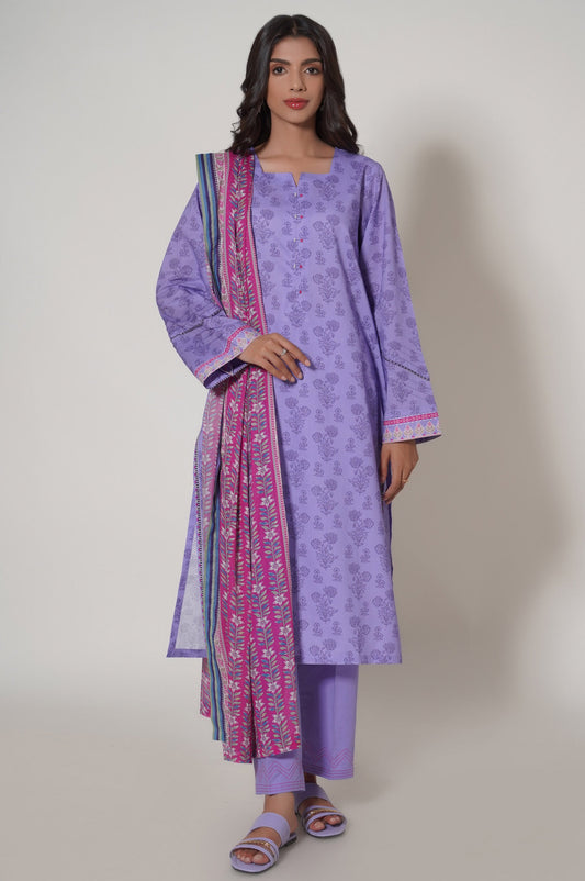 Unstitched 3 Piece Printed Cambric Suit