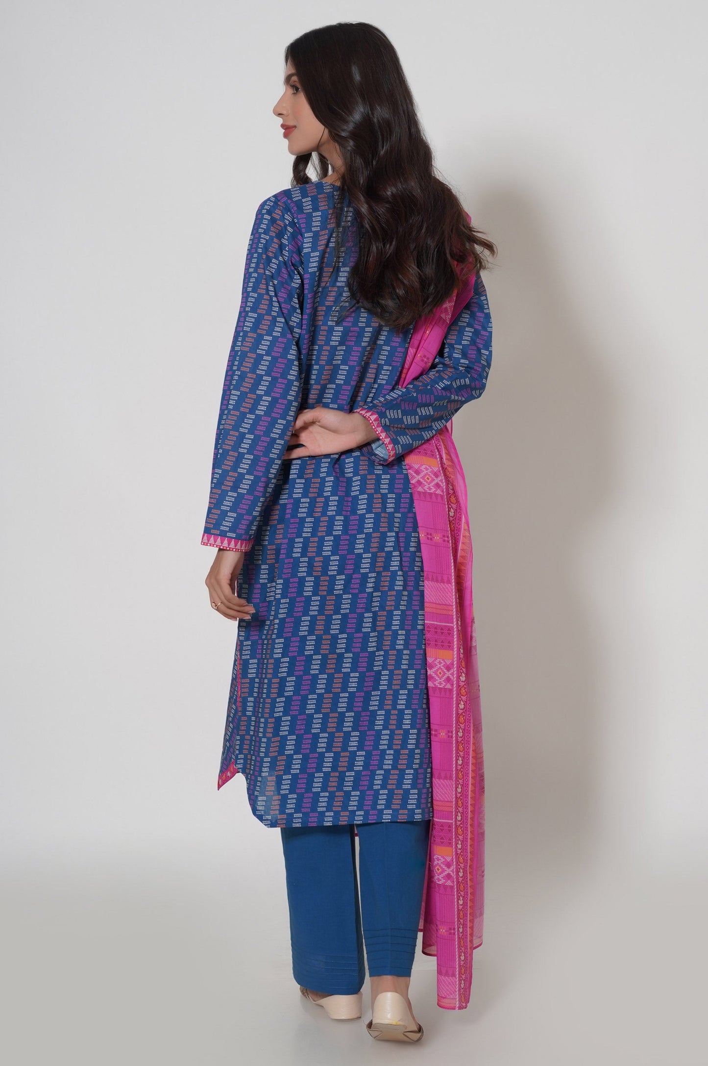 Unstitched 3 Piece Printed Cambric Suit