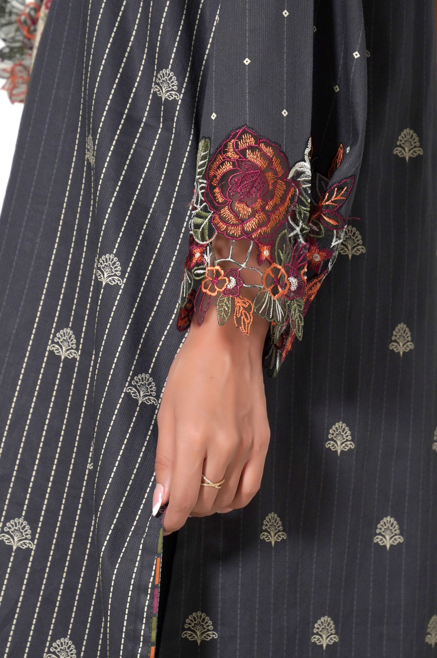 Unstitched 3 Piece Embroidered Cottel Suit