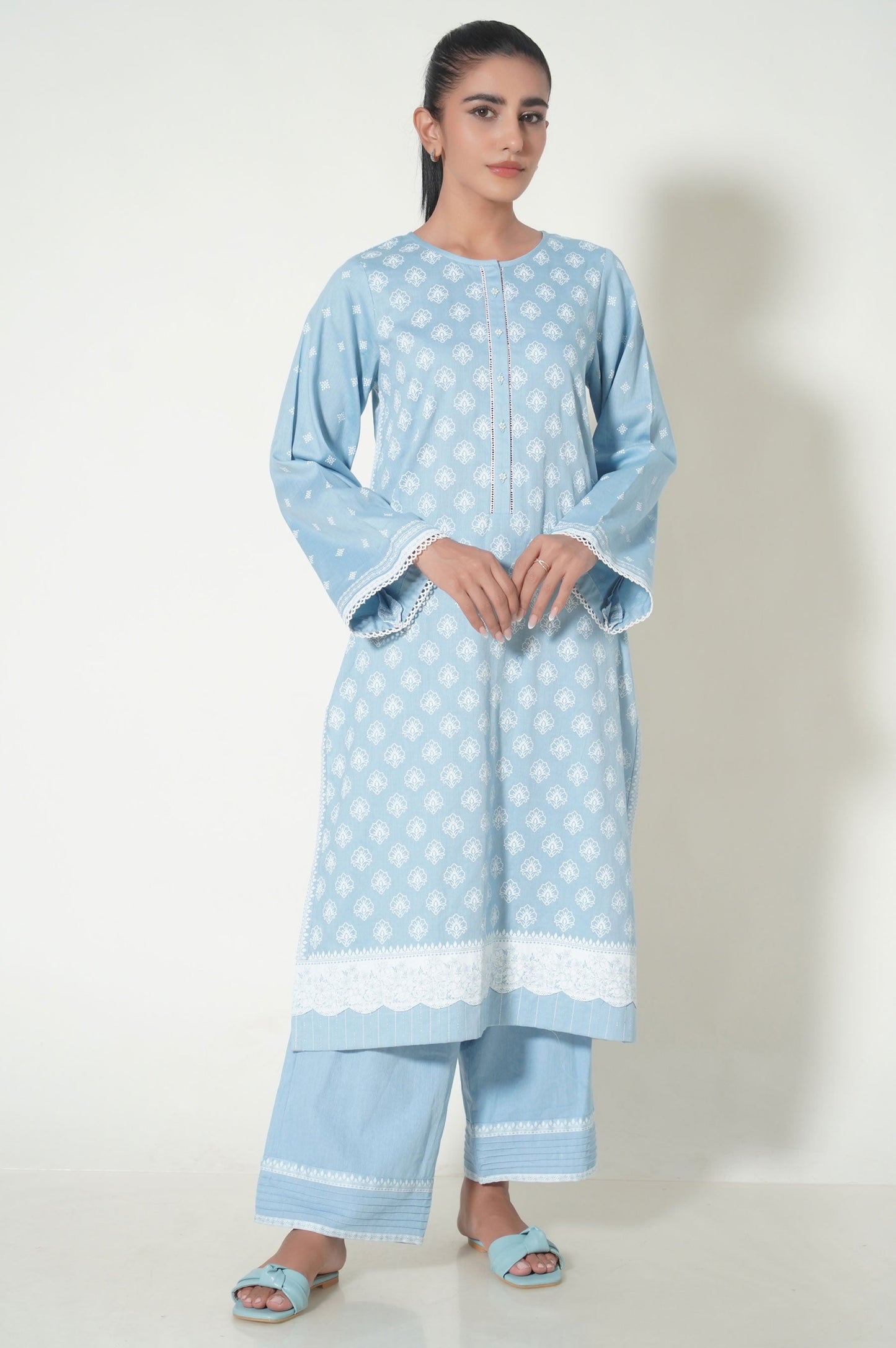 Stitched 3 Piece Printed Cottle Suit