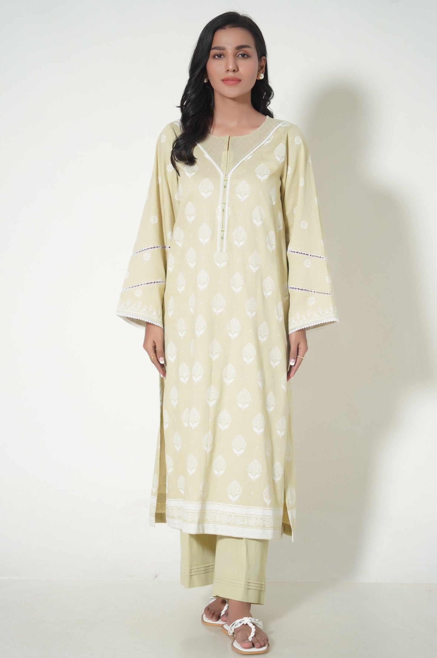 Unstitched 3 Piece Paste Printed Cottle Suit