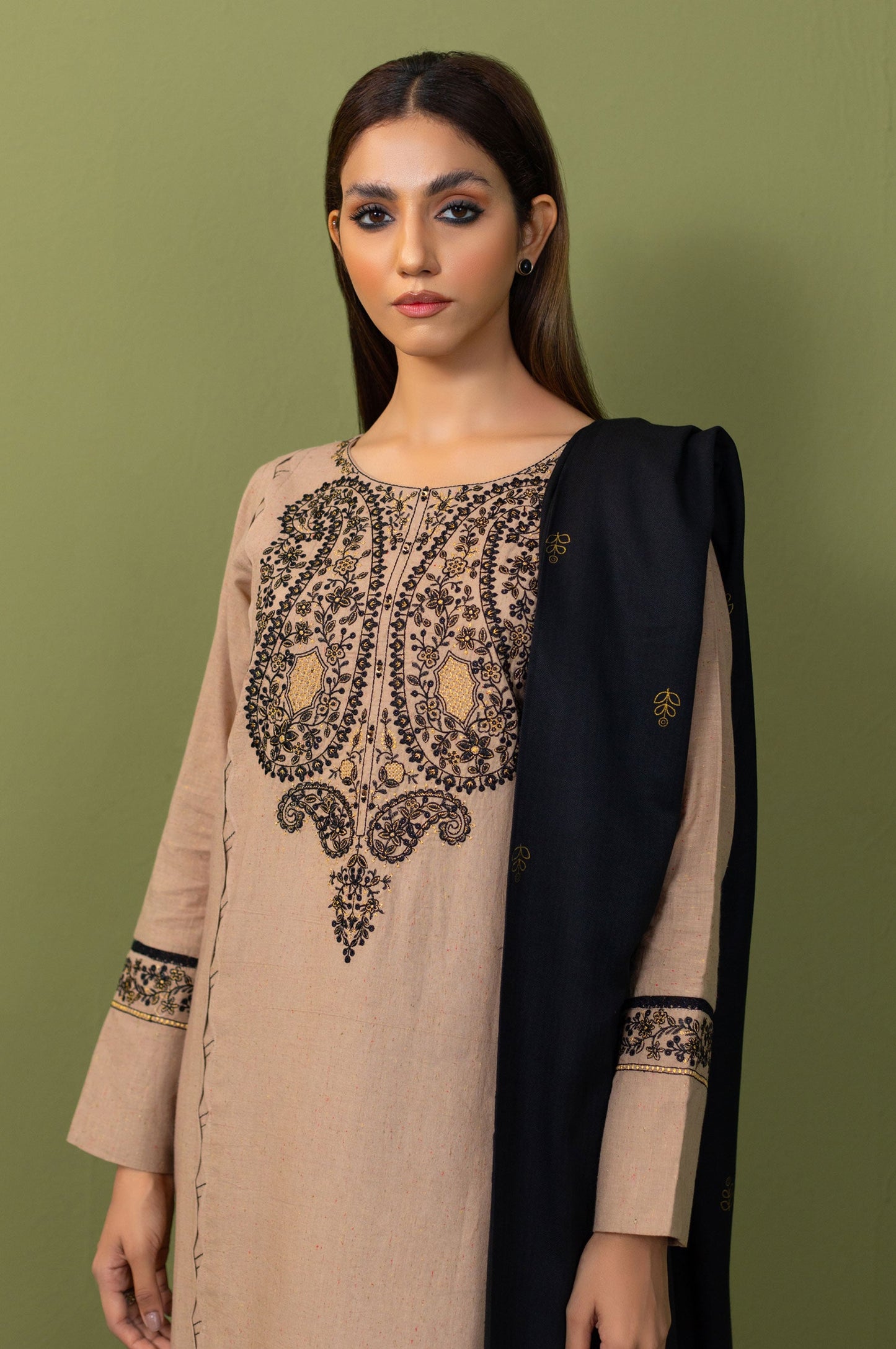 Unstitched 3 Piece Embroidered Multi Neps Suit