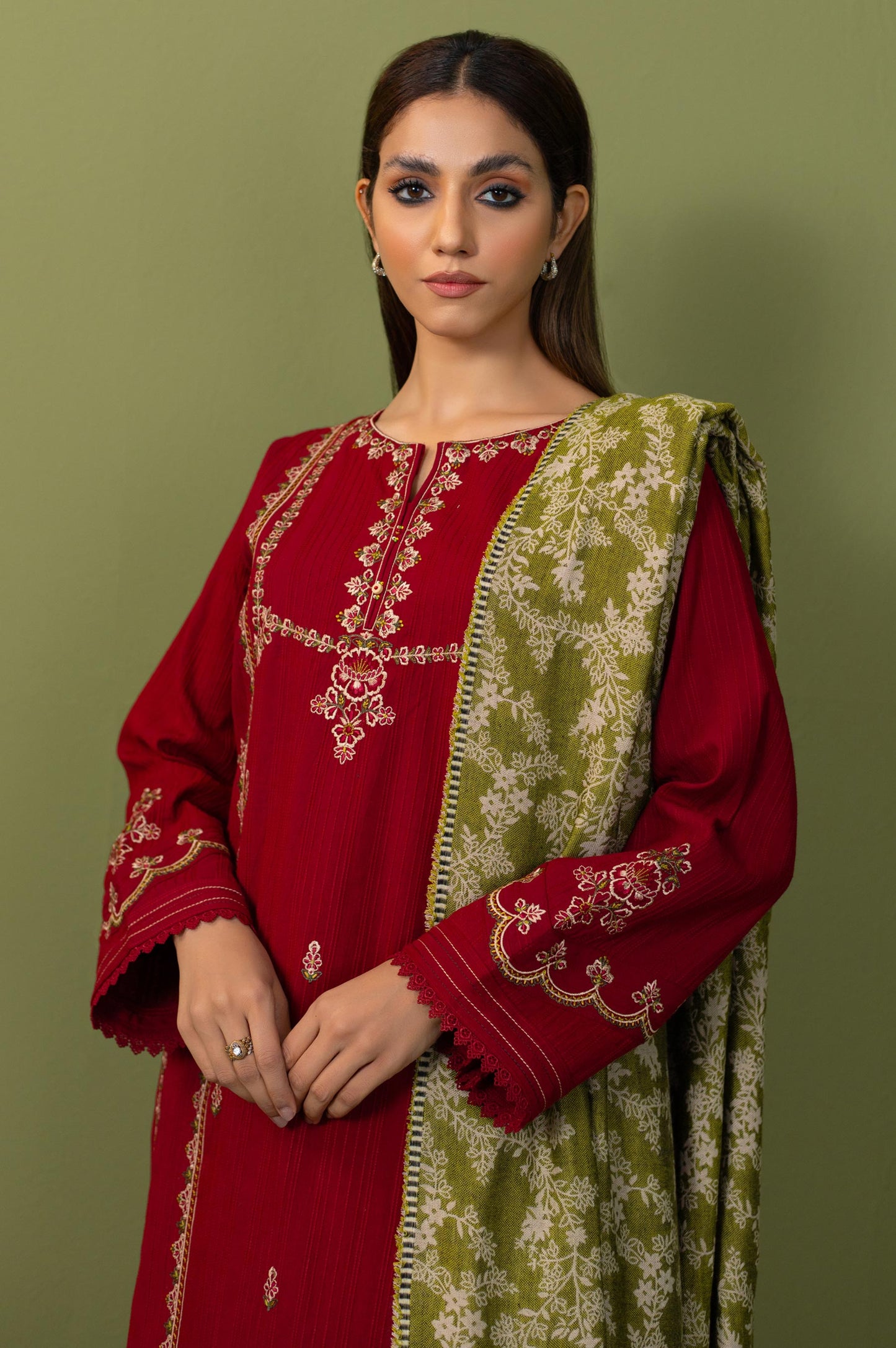 Unstitched 3 Piece Textured Slub Suit
