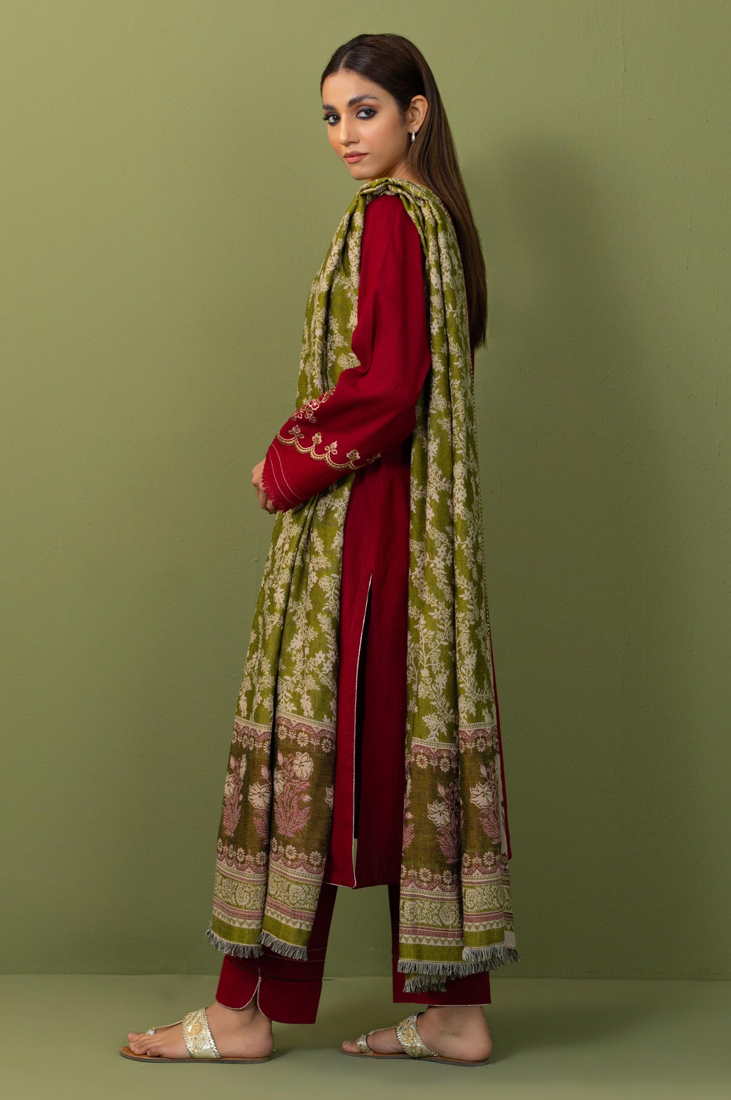 Unstitched 3 Piece Textured Slub Suit