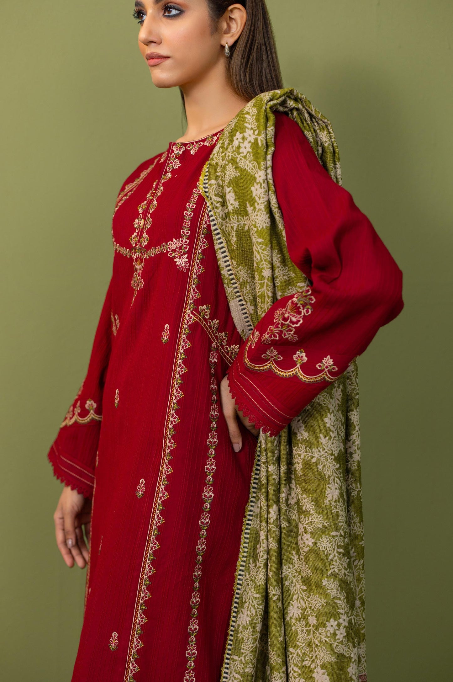 Unstitched 3 Piece Textured Slub Suit