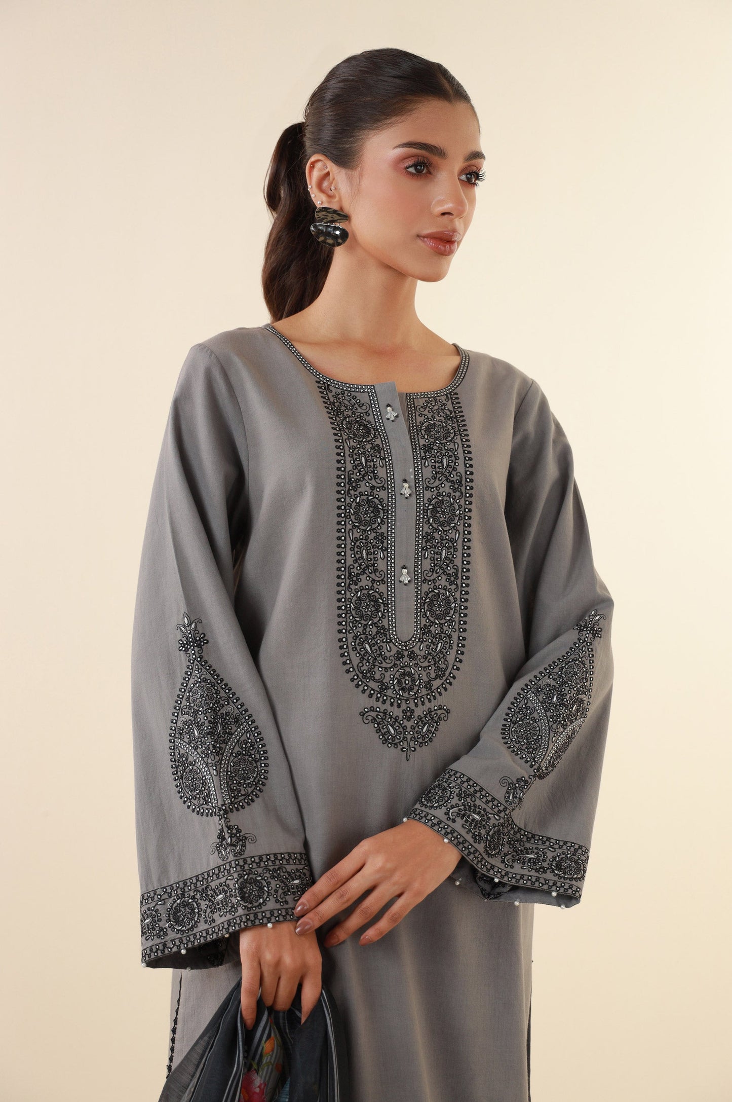 Unstitched 3 Piece Embroidered Lawn Suit