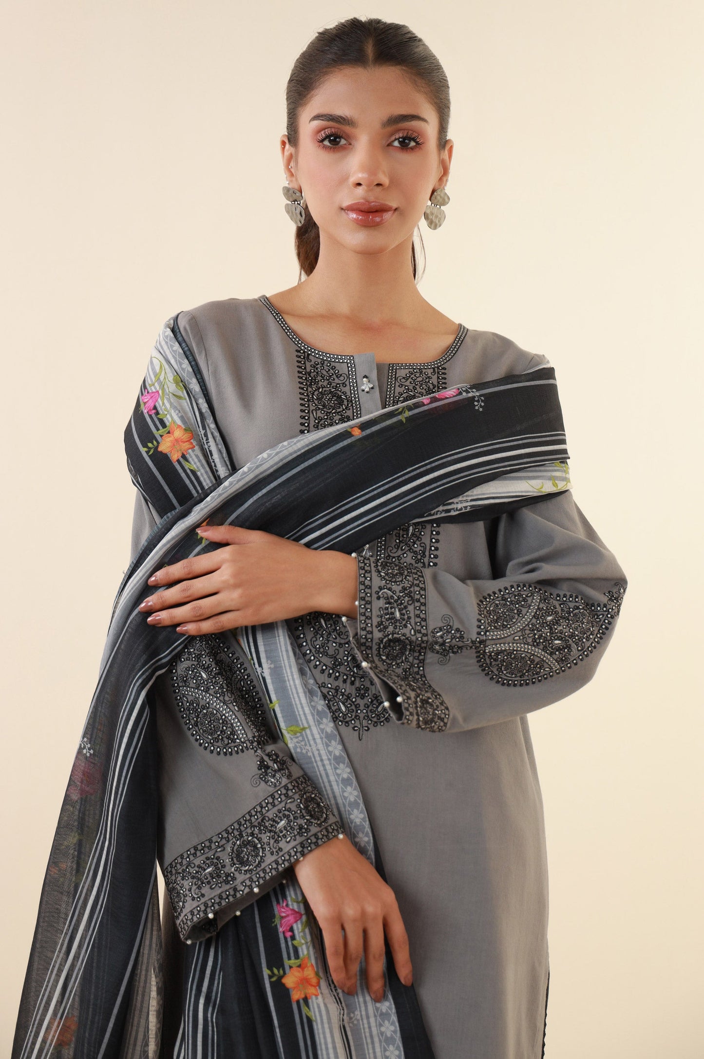 Unstitched 3 Piece Embroidered Lawn Suit