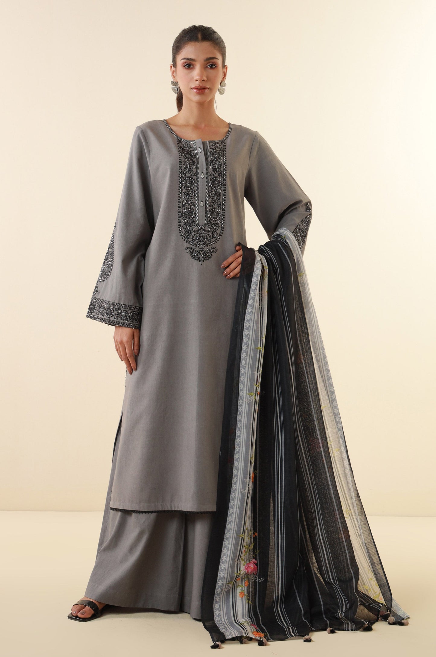 Unstitched 3 Piece Embroidered Lawn Suit